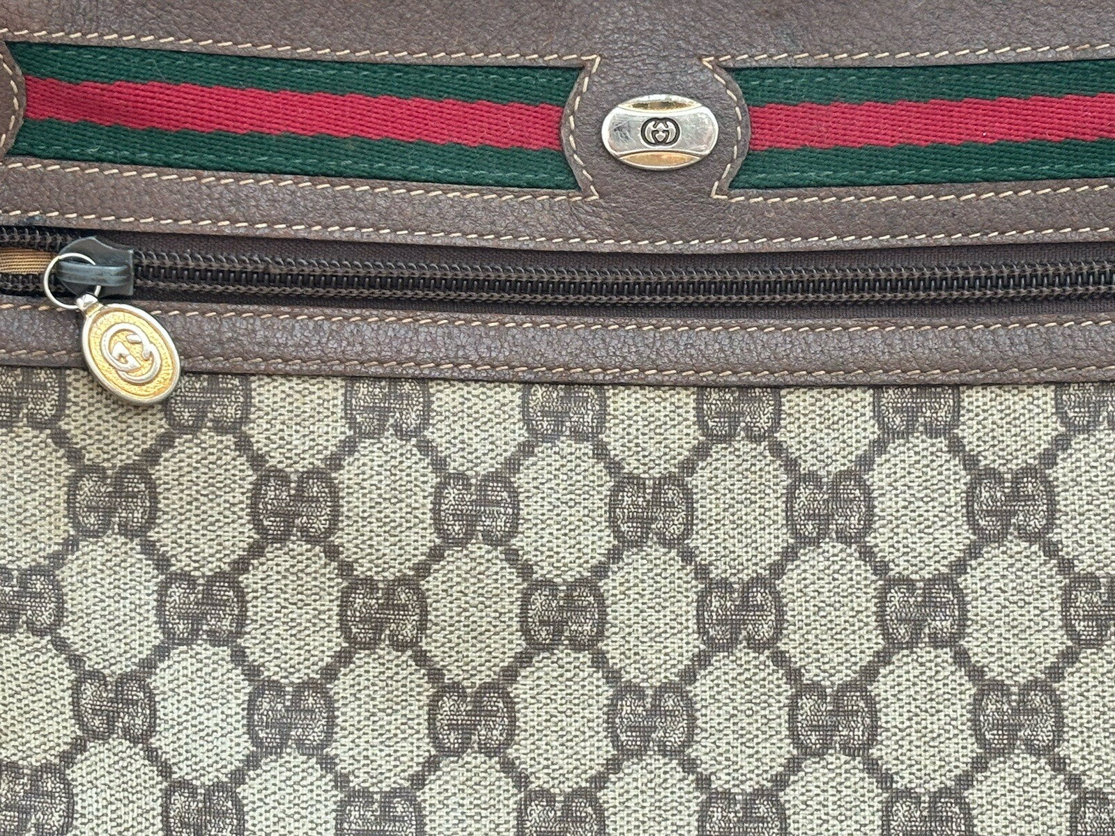 Gucci Sherry Shoulder Bag - Brown, PVC/Leather