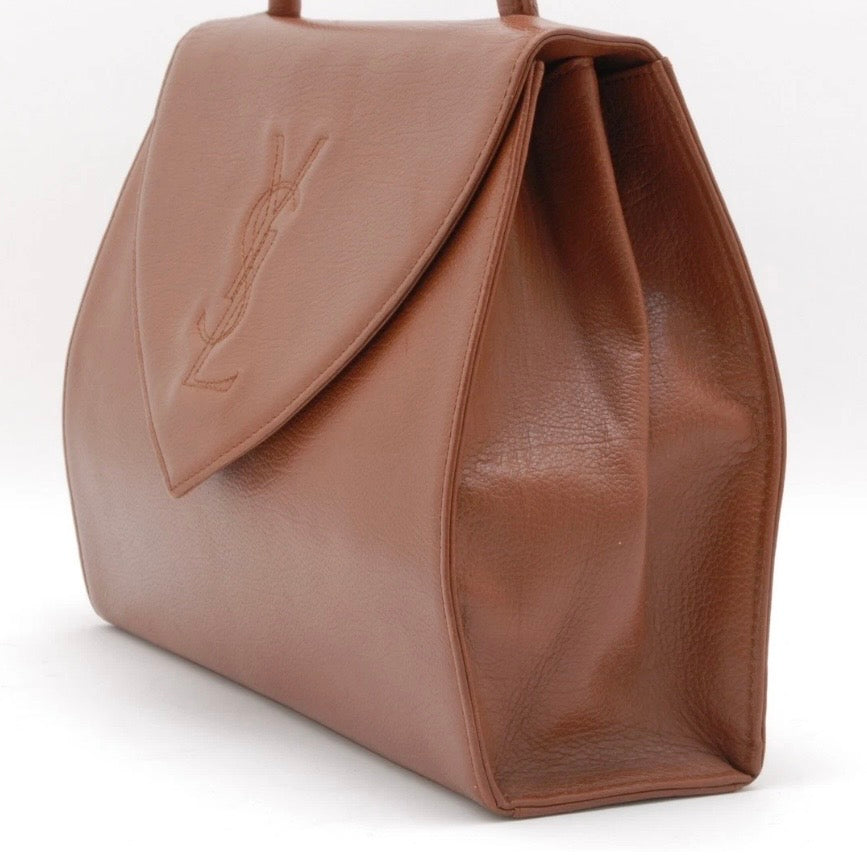 Saint Laurent Stitch Cassandra Handbag - Brown, Leather