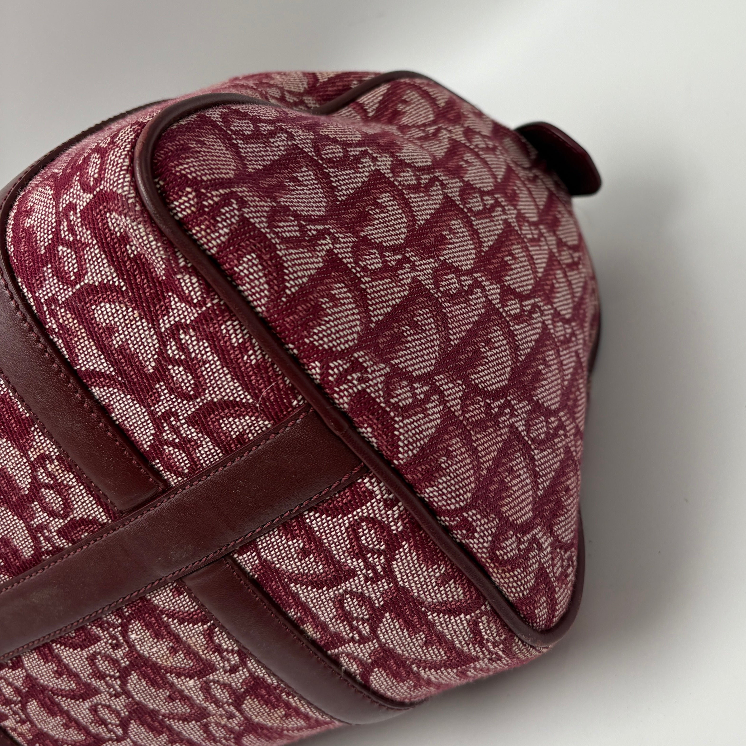 Dior Trotter Boston burgundy bag