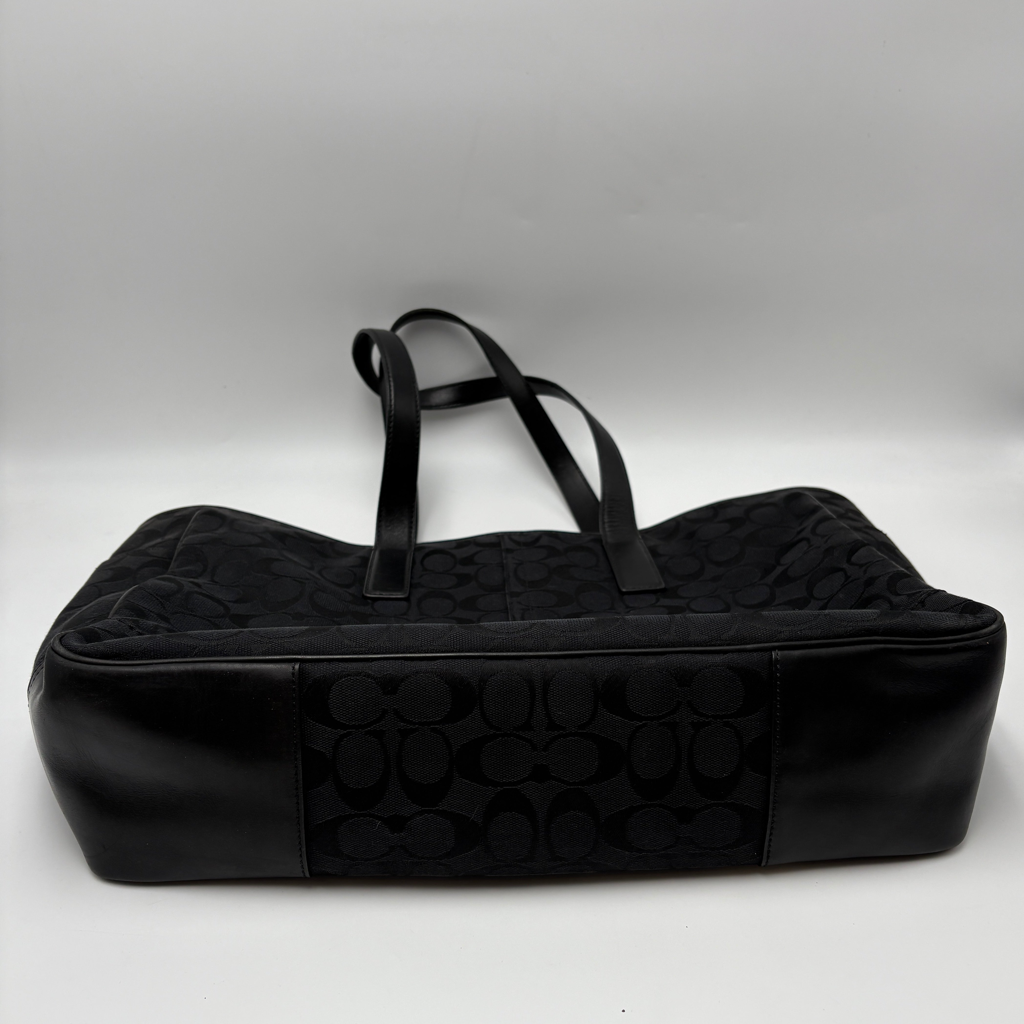 Coach Black Signature Monogram Tote Bag