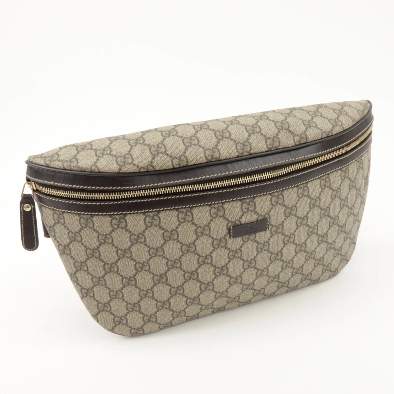 GUCCI GG Supreme Leather Crossbody/ Belt Bag- Beige Brown