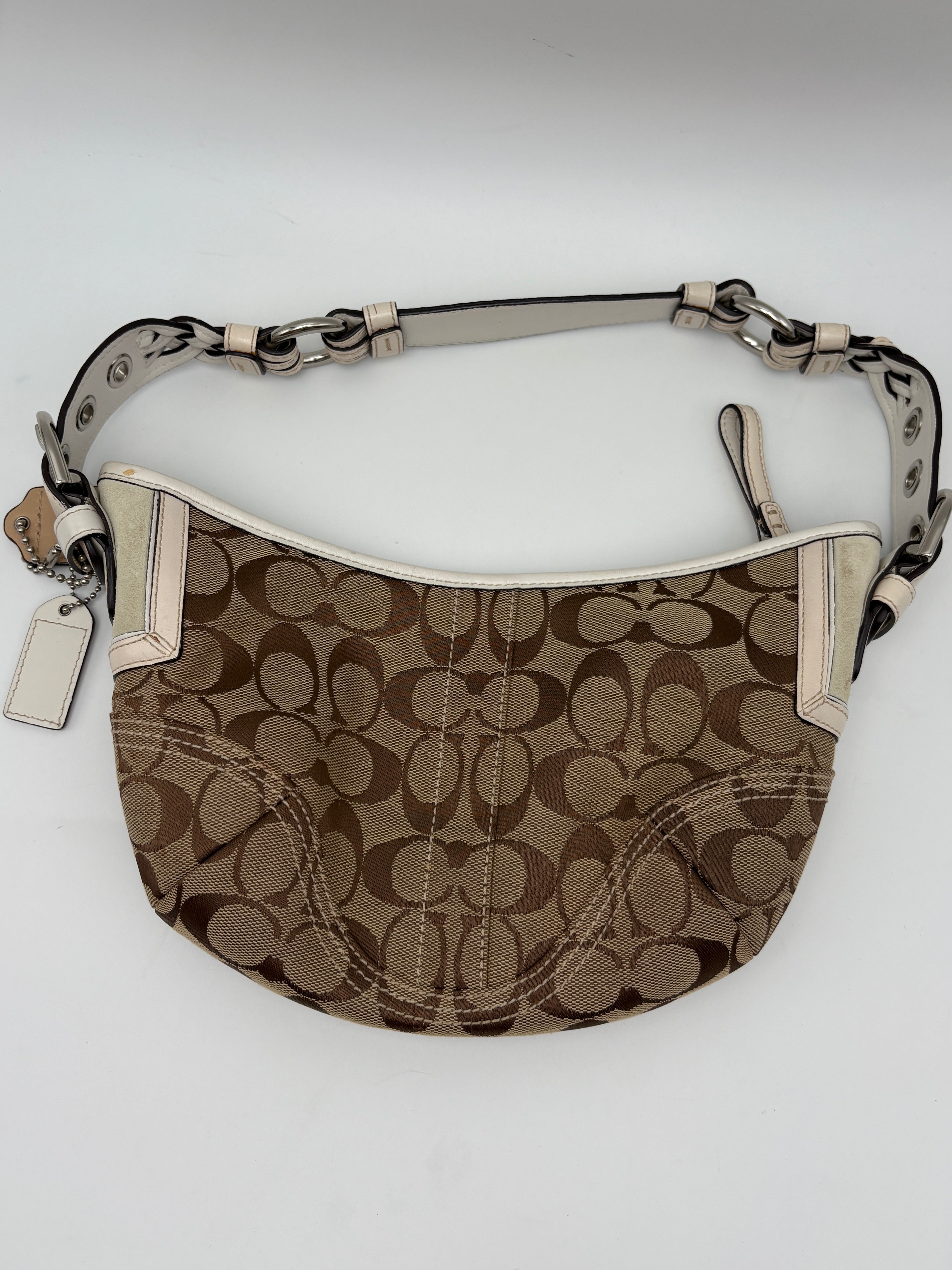 COACH SIGNATURE WHITE HOBO BAG