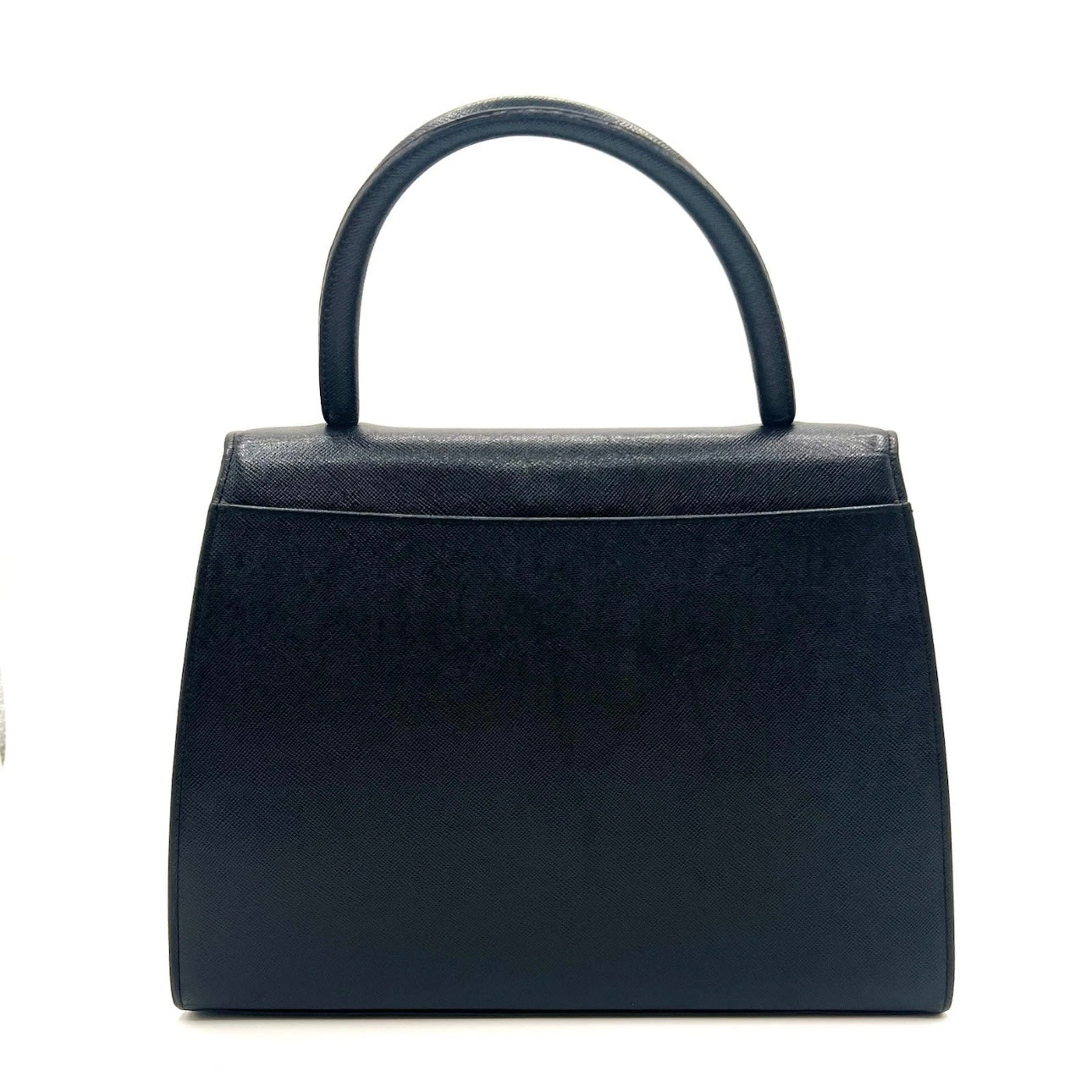 Yves Saint Laurent Hand bag Leather Vintage Black Authentic