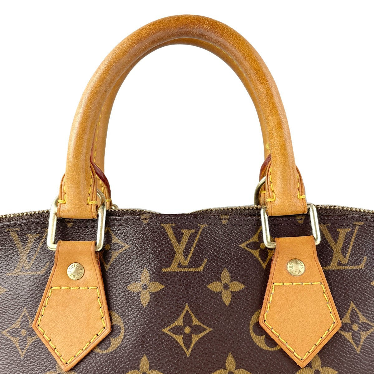 Louis Vuitton Alma Handbag - Brown, Coated Canvas- מגיע עם רצועה, מנעול ומפתח