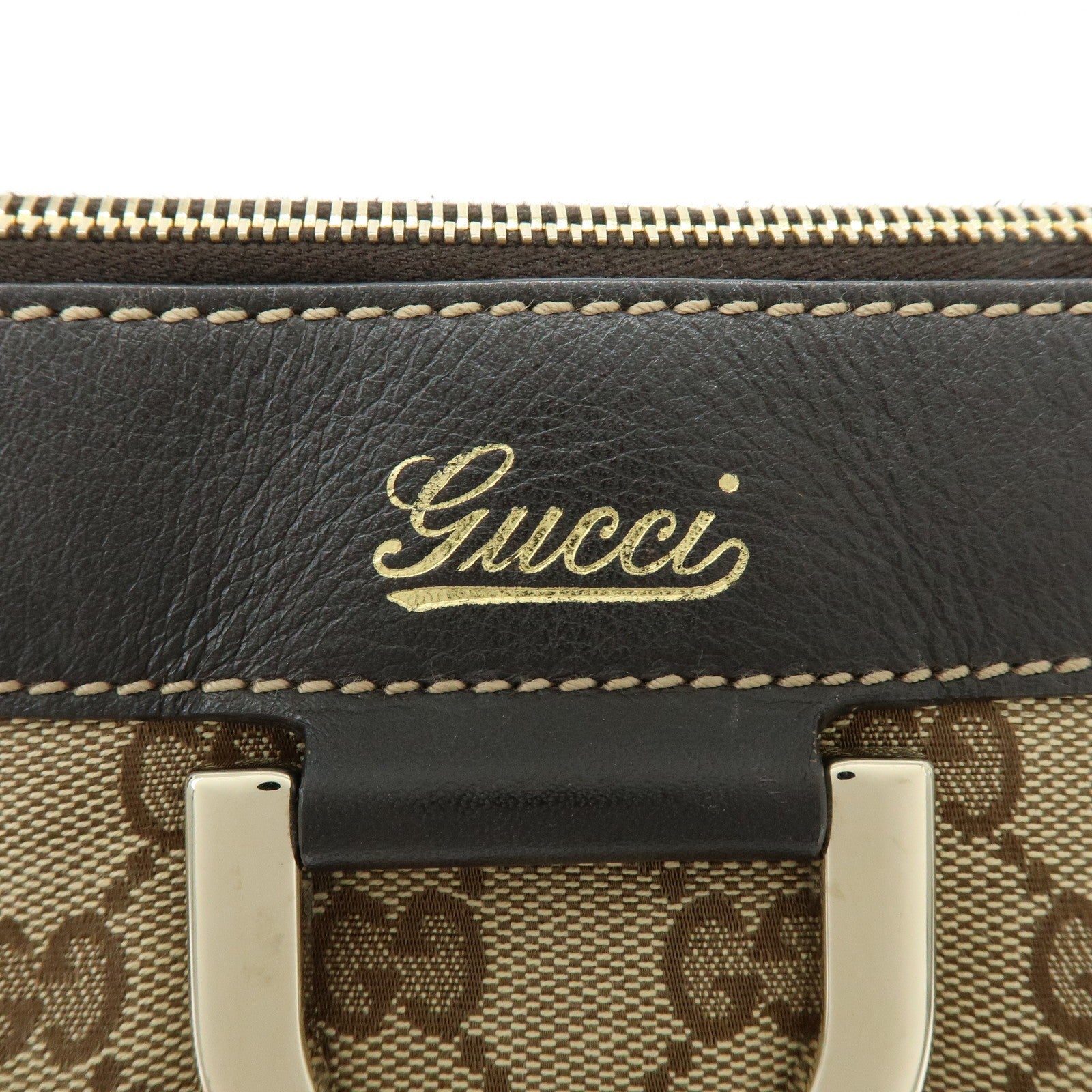 Gucci 203257 Shoulder Crossbody Bag - Brown, GG Canvas, Leather