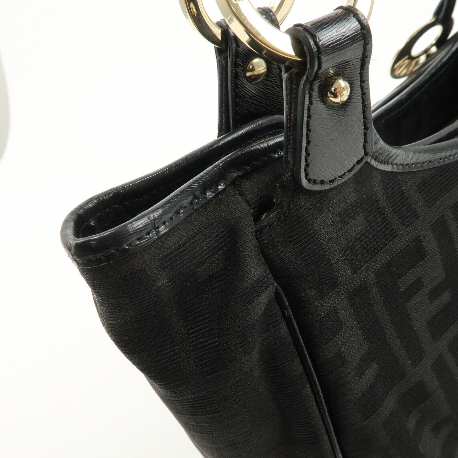 Fendi Zucca Tote Bag - Black, Canvas and Leather