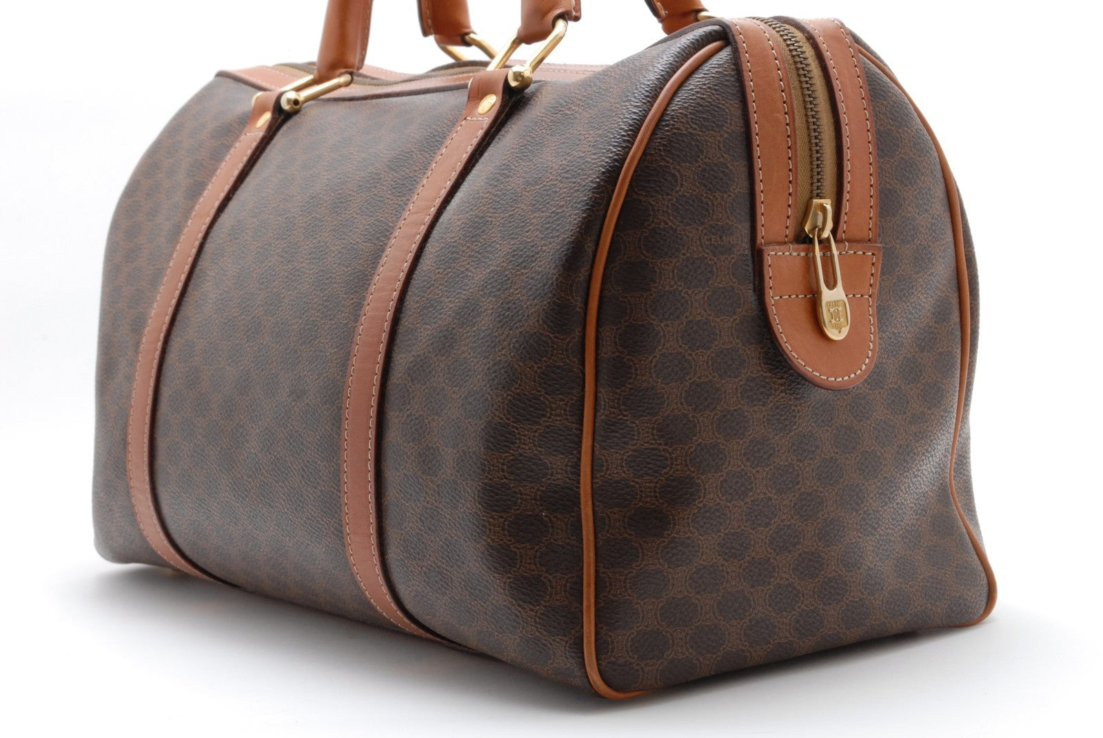 Celine Macadam Boston Bag - Brown, PVC Leather