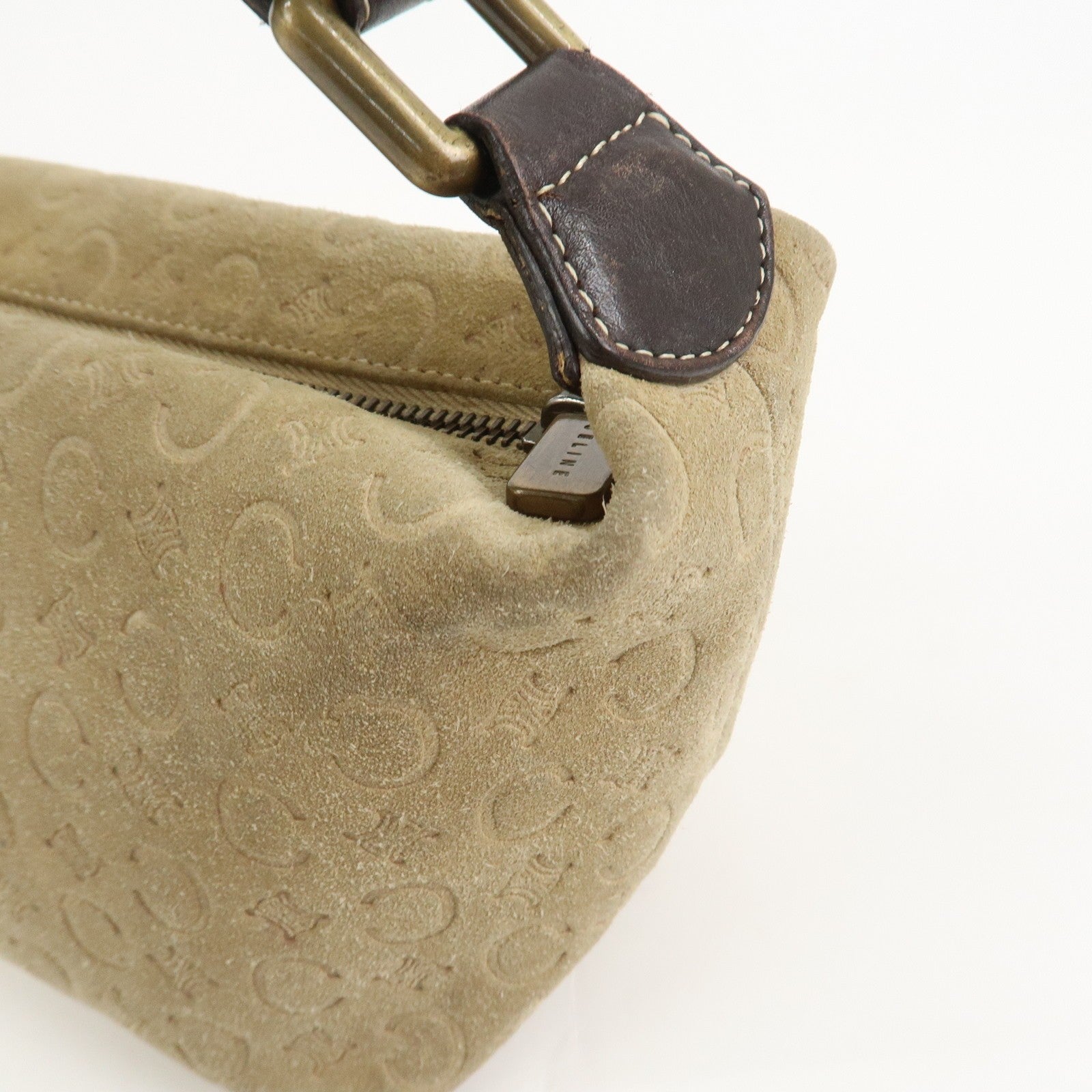 Celine C Macadam Hand Bag - Beige, Suede Leather