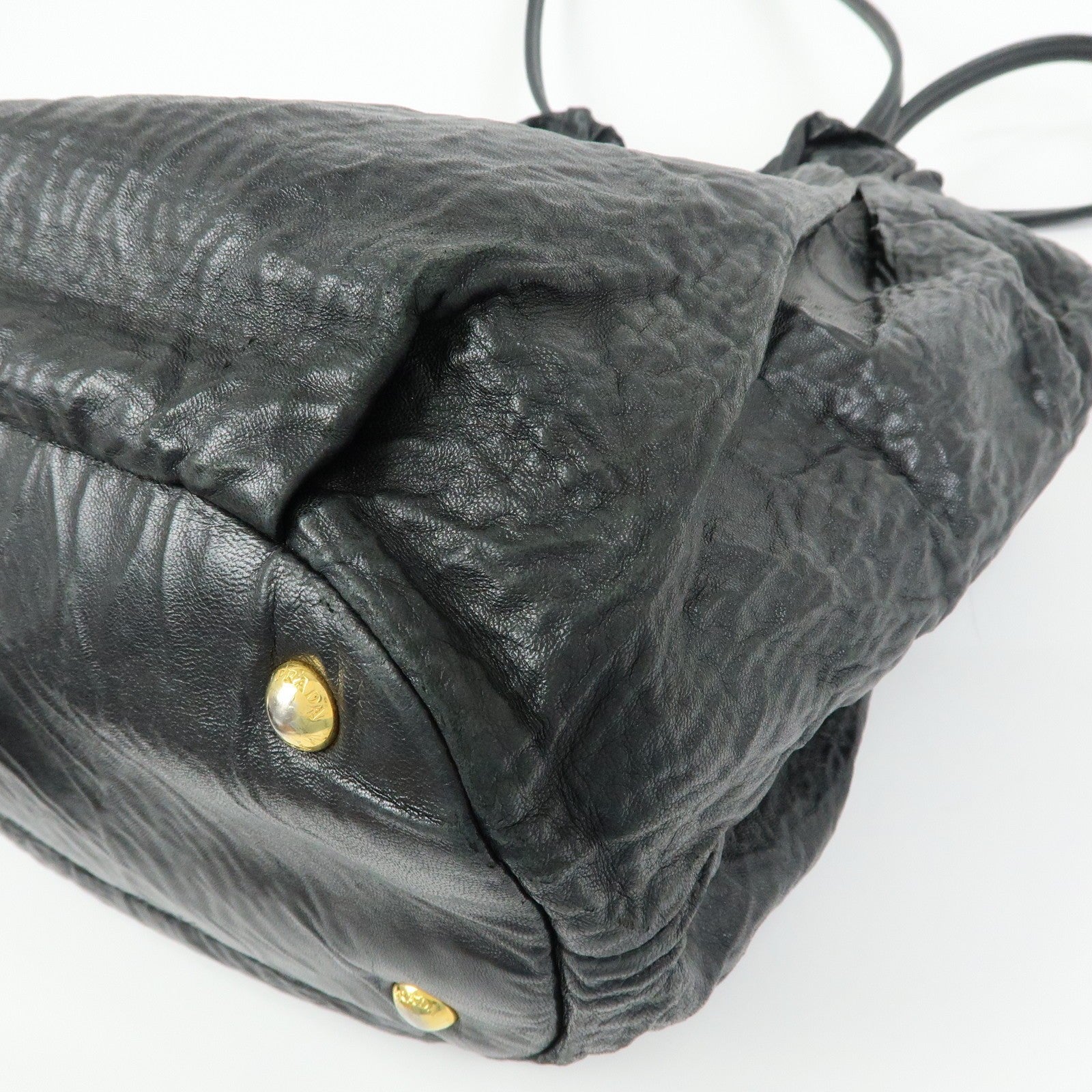 Prada Drawstring Shoulder Bag - Black, Leather