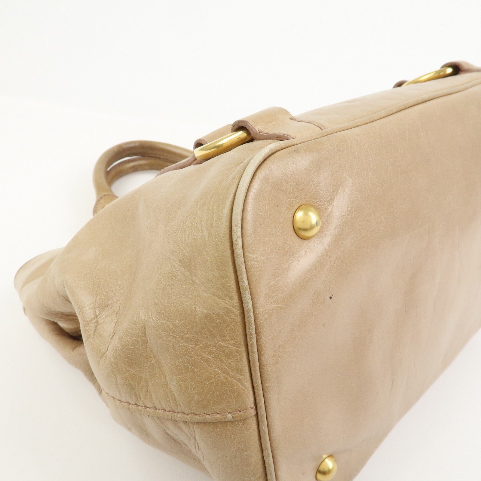 Miu Miu 2Way Hand Bag - Beige, Leather
