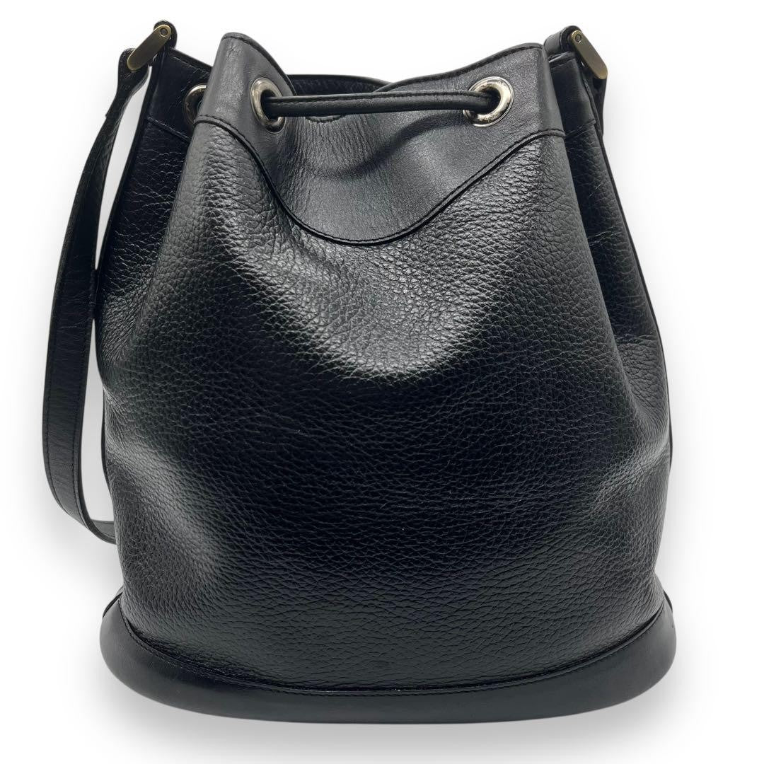 Burberry Bucket Shaped Drawstring Shoulder Bag - Black, Leather