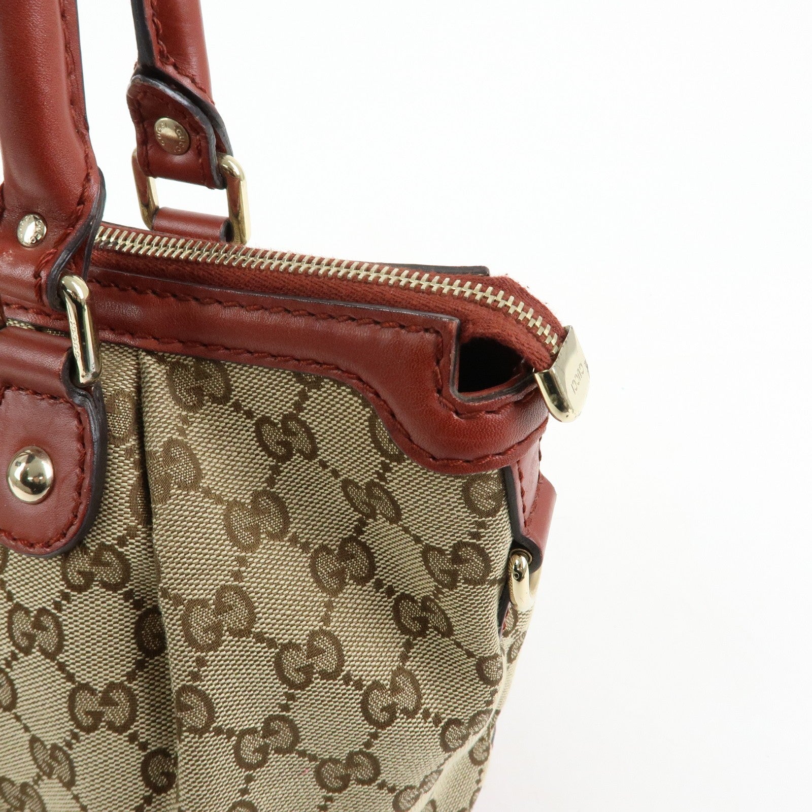 Gucci 2 Way Bag - Beige, Canvas Leather