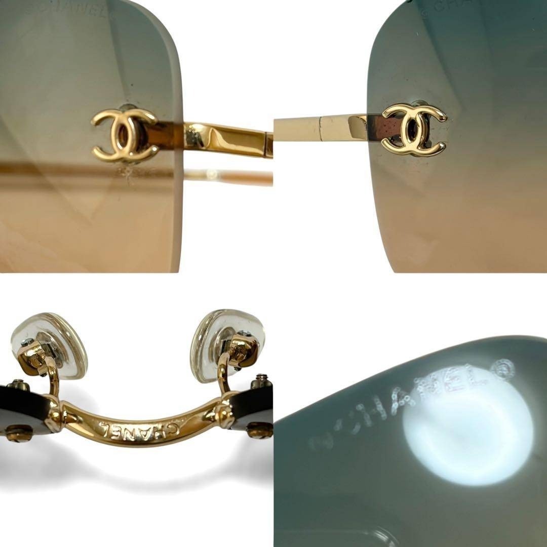 Chanel Rimless Sunglasses - Green, Orange, Gold, N/A