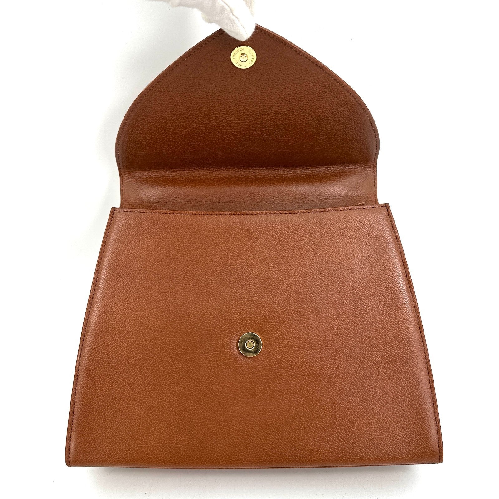 Saint Laurent Stitch Cassandra Handbag - Brown, Leather