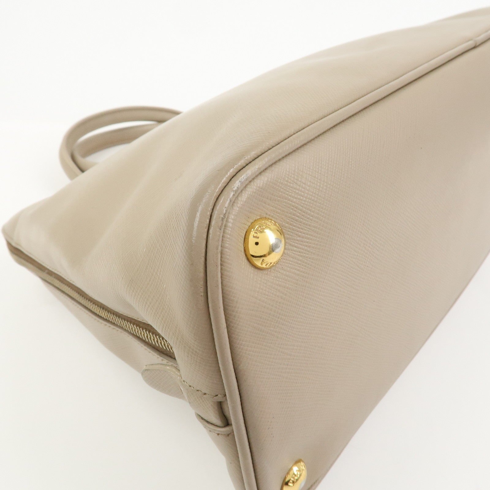 Prada Hand Bag - Greige, Saffiano Leather