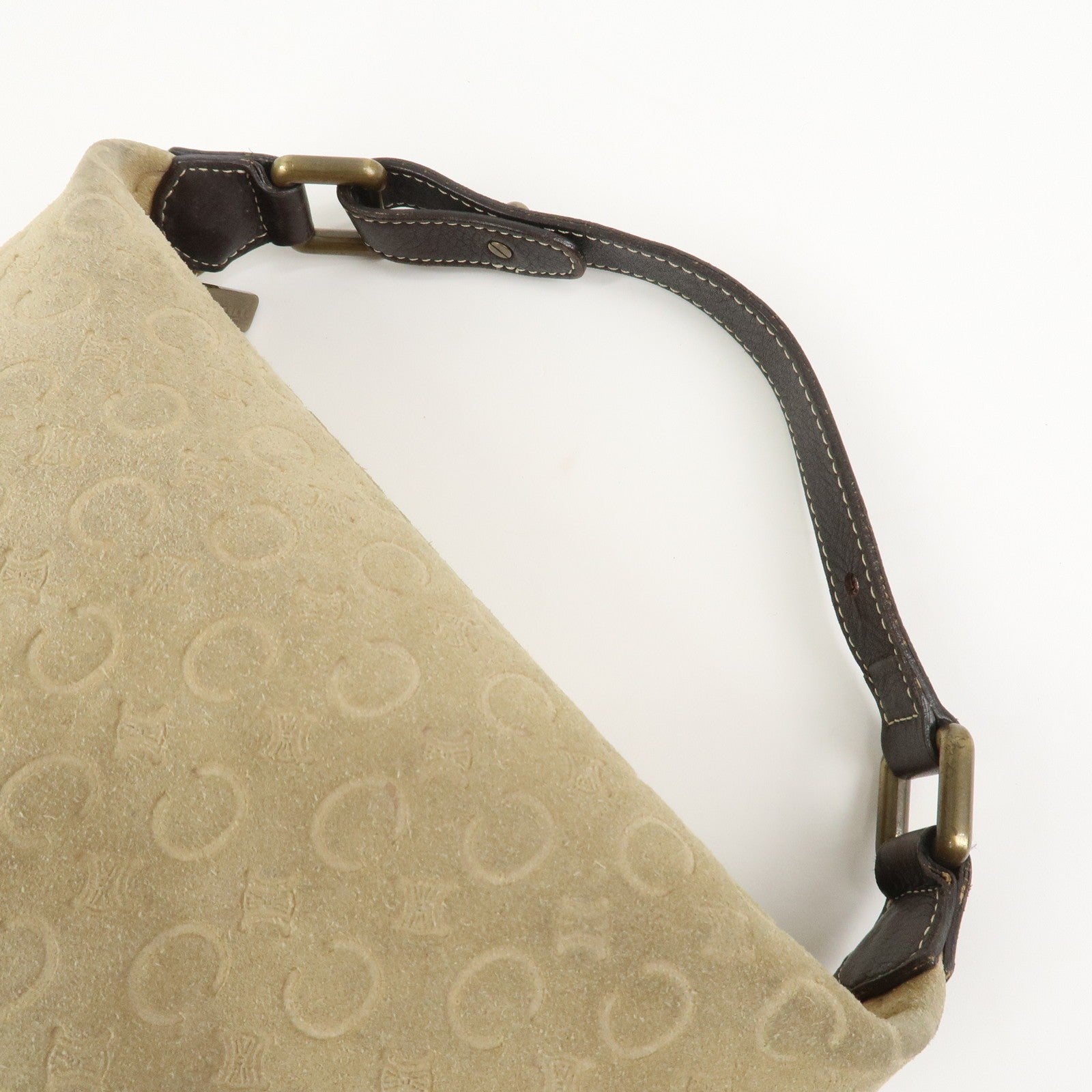 Celine C Macadam Hand Bag - Beige, Suede Leather