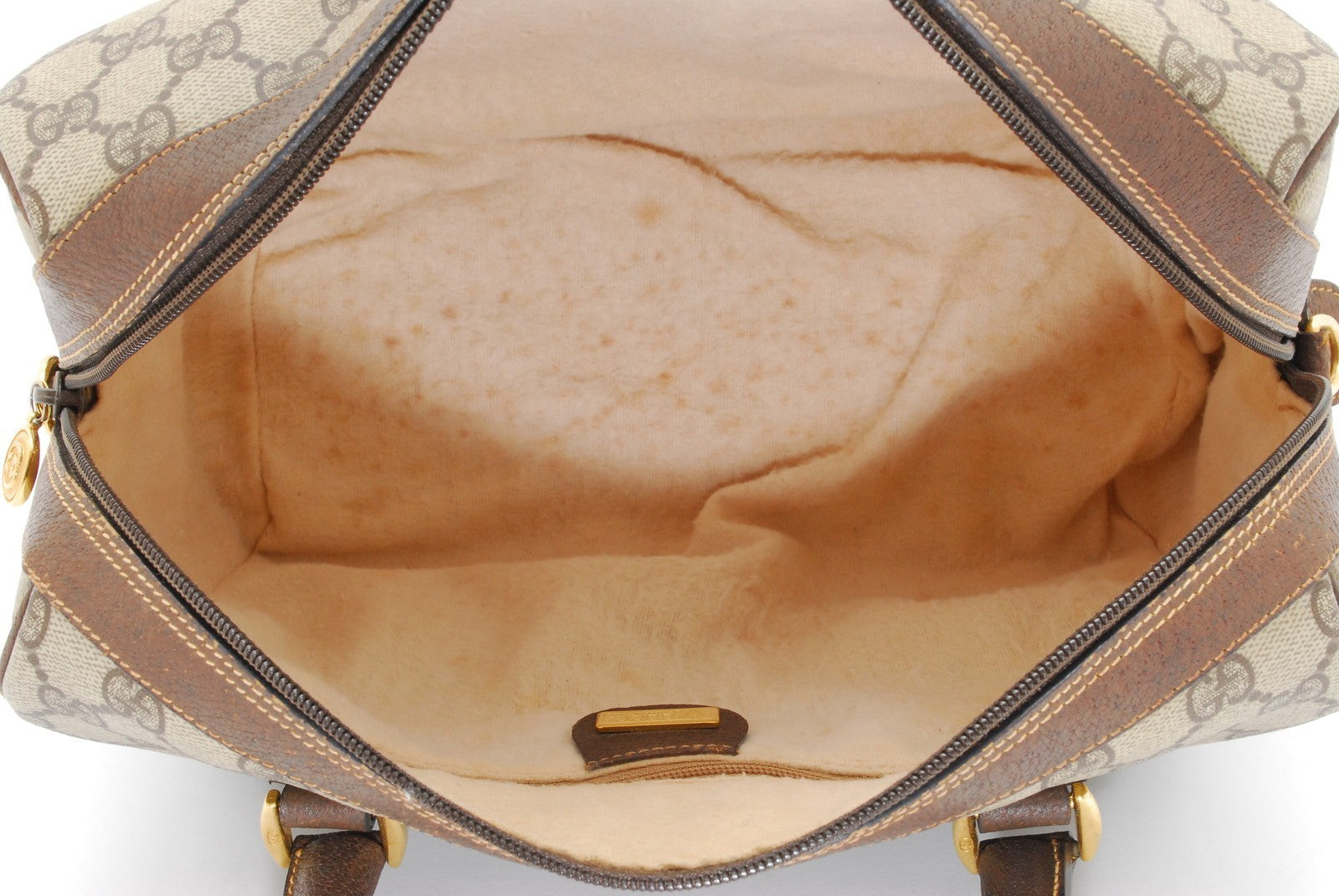 Gucci GG Supreme Mini Boston Bag - Brown, PVC Leather