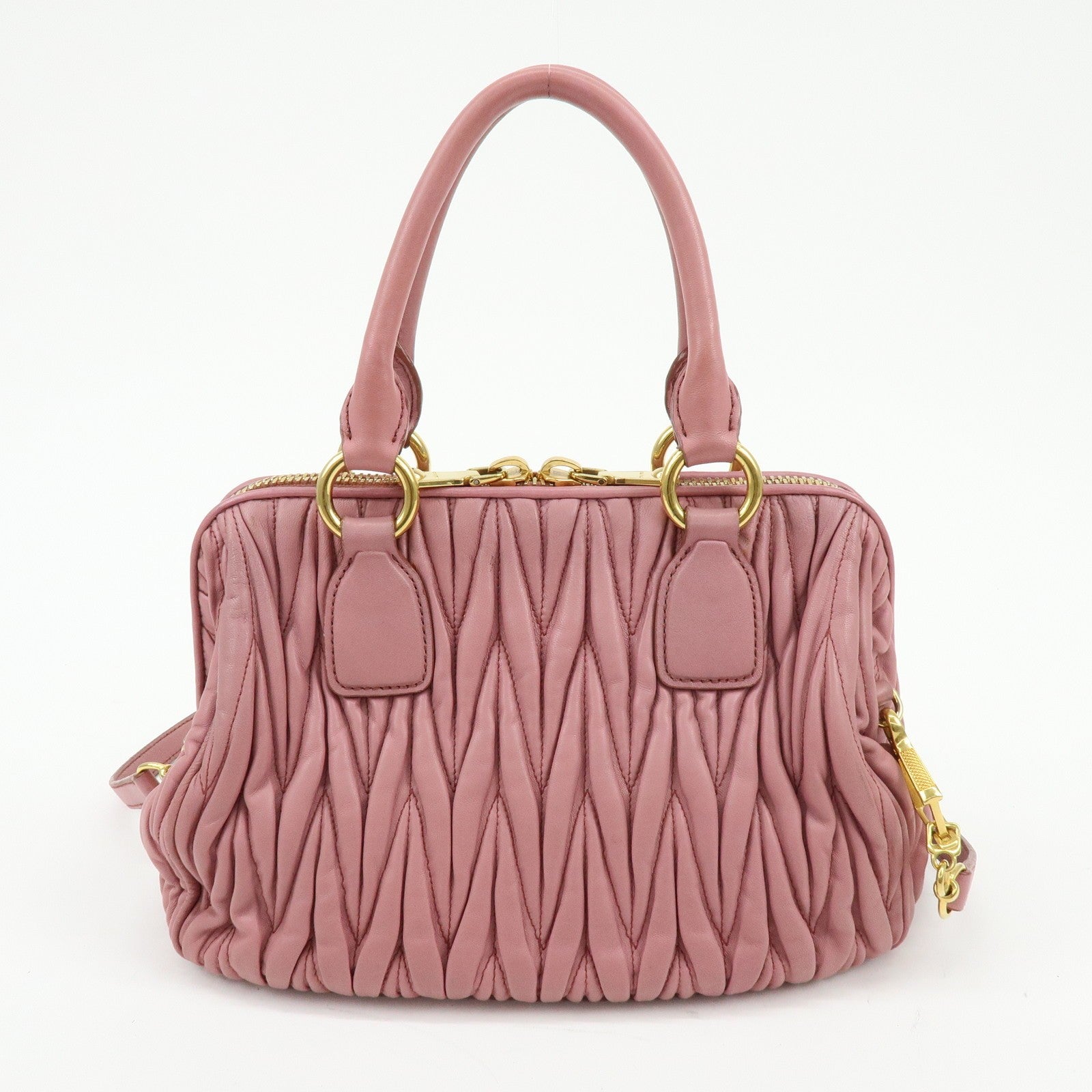 Miu Miu Matelasse 2Way Hand Bag - Pink, Nappa Leather