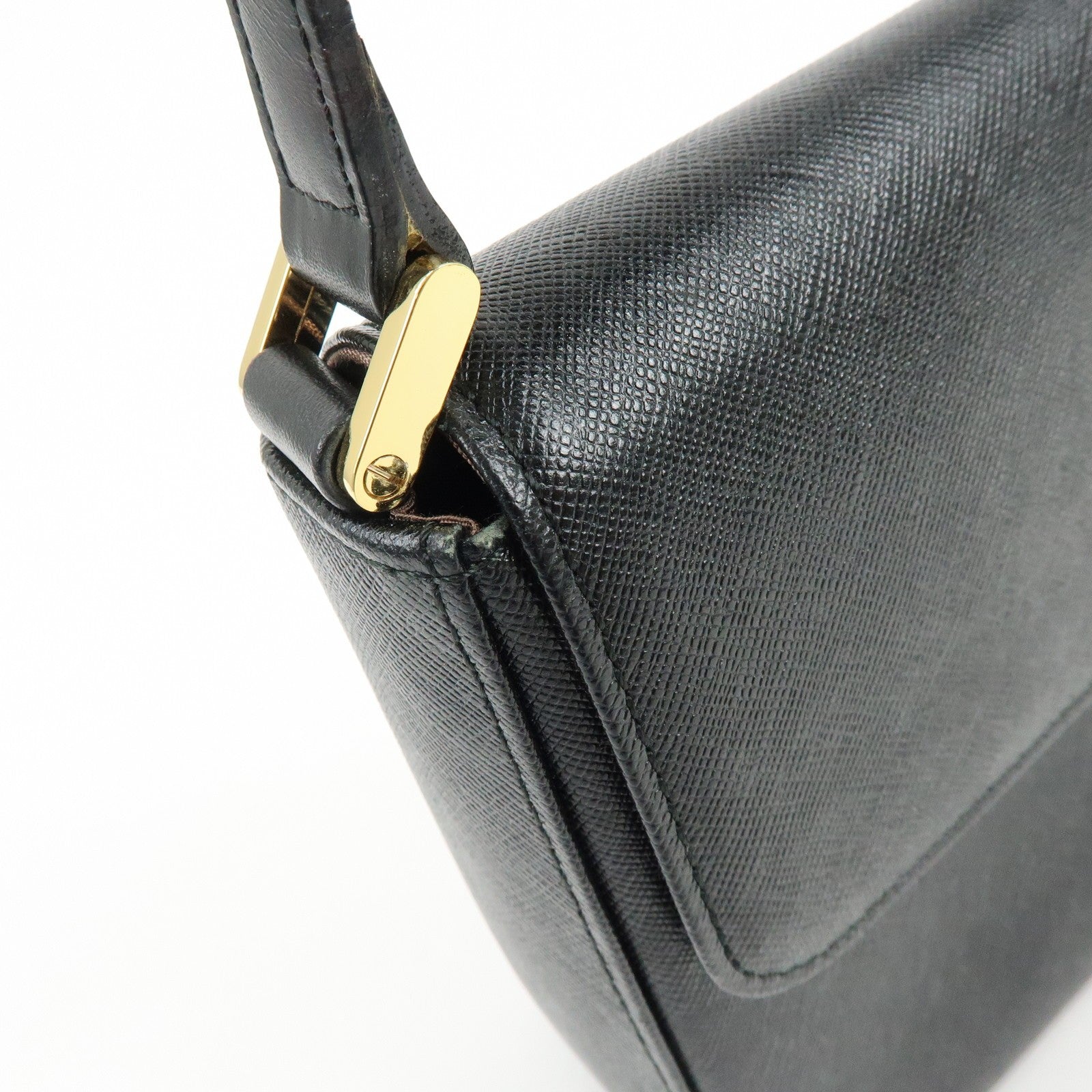 Burberry Leather Flap Shoulder Bag - Black, Leather