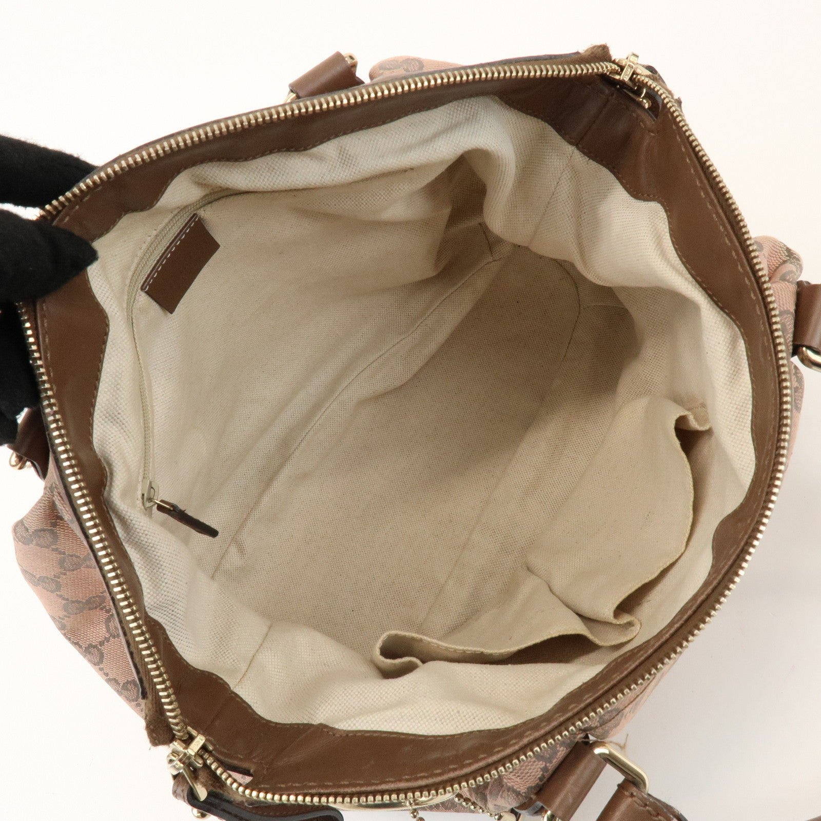Gucci 2Way Bag - Pink, GG Canvas, Leather