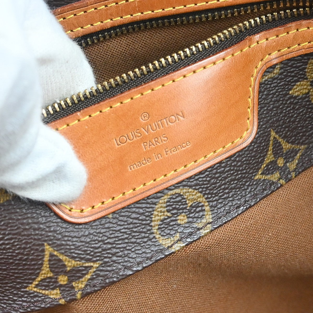 Louis Vuitton Sac Shopping Shoulder Bag - Browns, Monogram Canvas, Leather