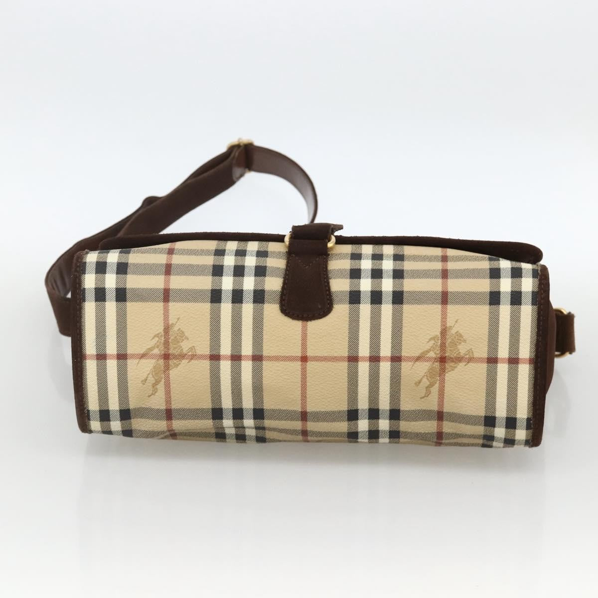 Burberrys Nova Check Shoulder Bag - Beige / Gold, PVC Leather