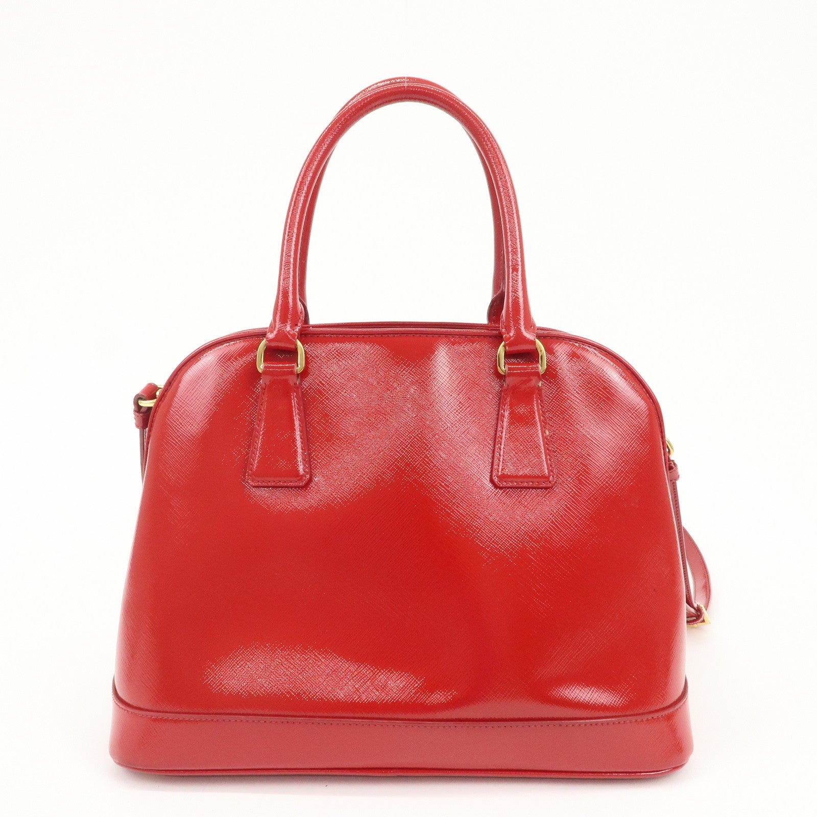 Prada BN2567 Hand Bag - Red, Patent Leather