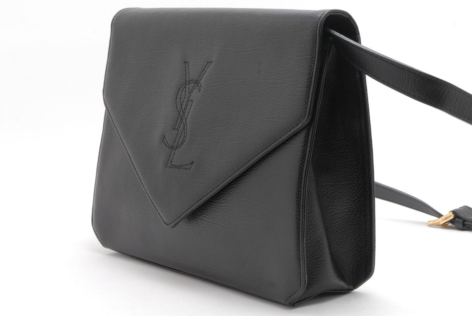 Saint Laurent YSL Envelope Shoulder Bag - Black, Leather