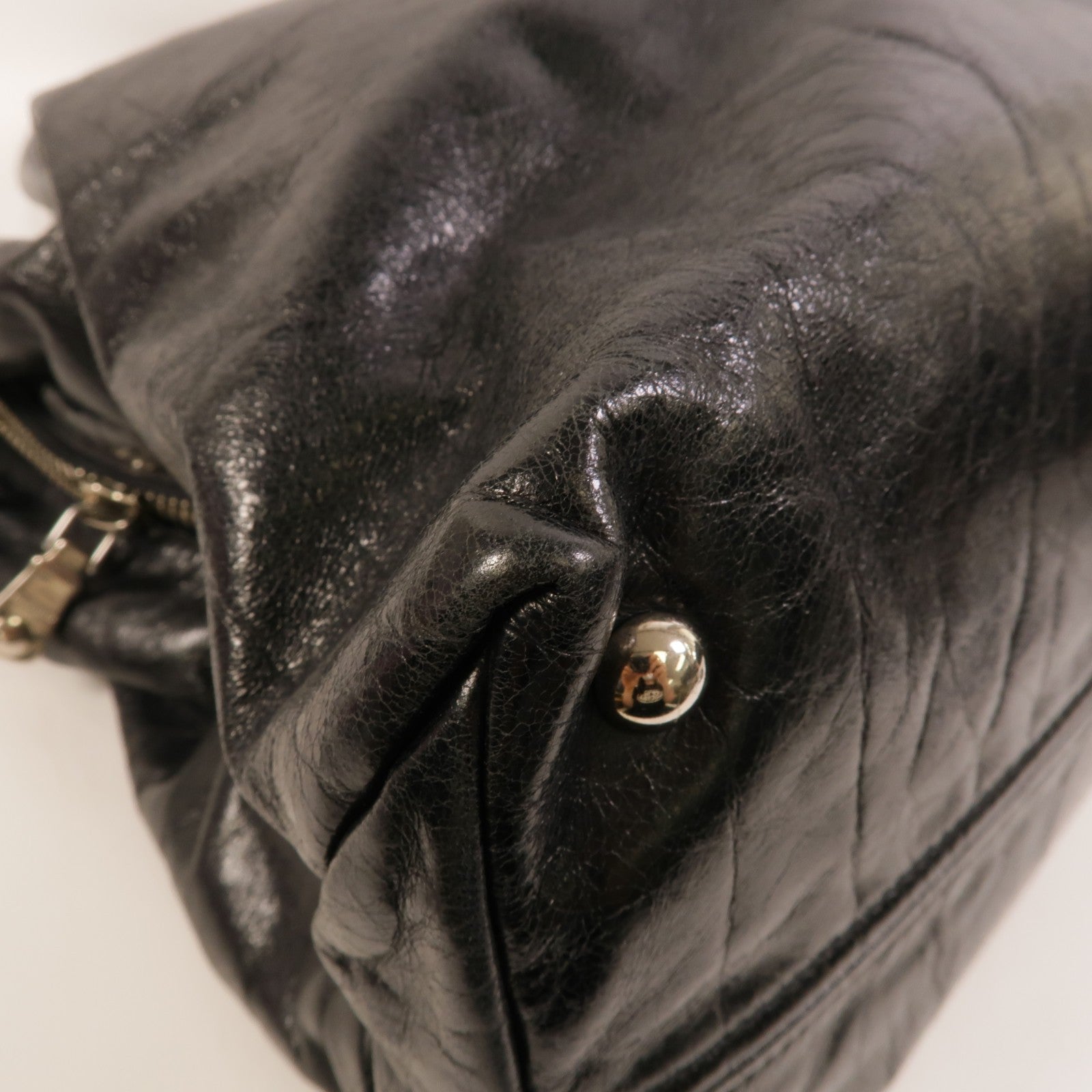Miu Miu SHW Vitello Shine 2way Shoulder Bag - Black, Calfskin Leather
