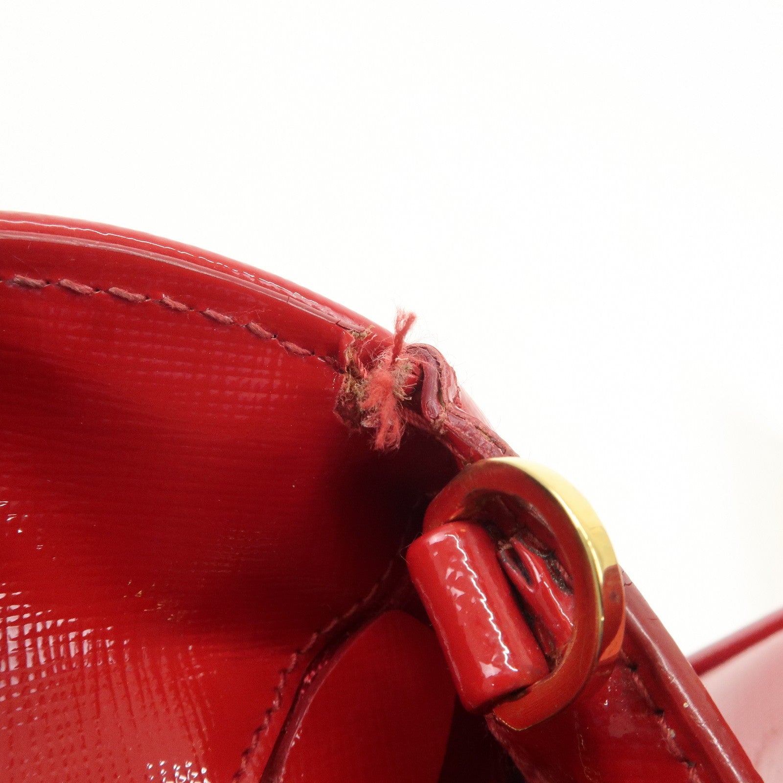 Prada BN2567 Hand Bag - Red, Patent Leather