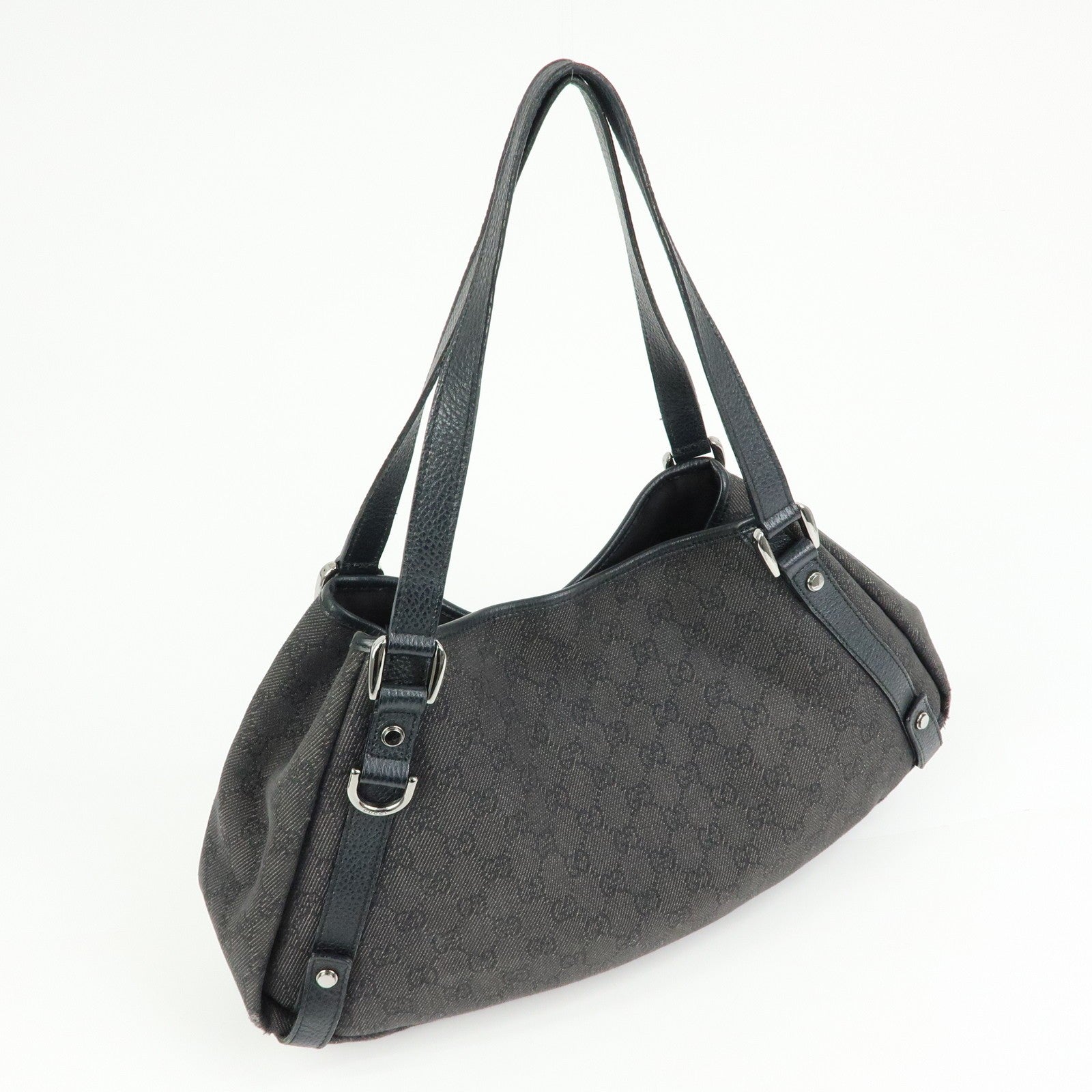 Gucci Abbey GG Monogram Tote Bag - Black, Denim