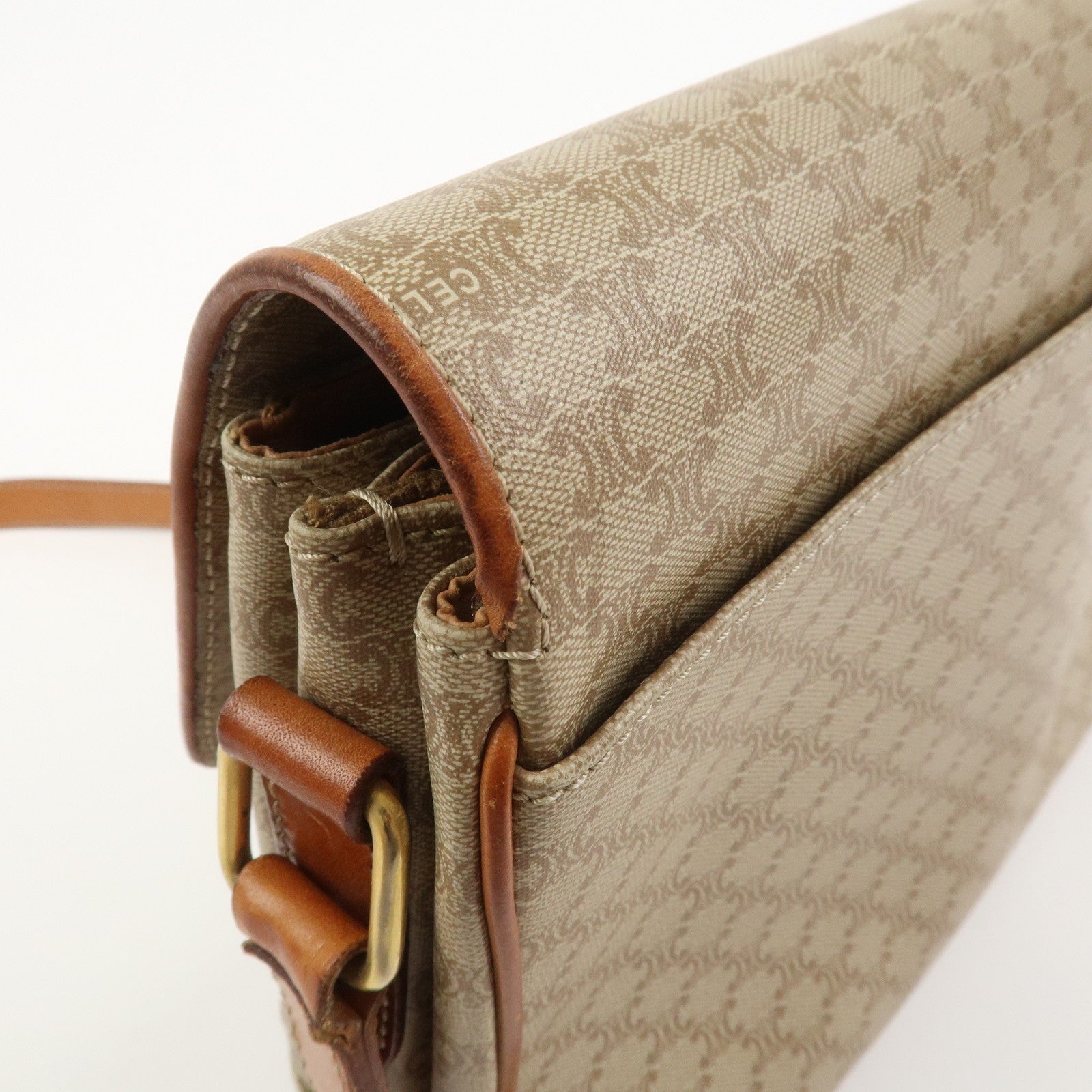 Celine Macadam Shoulder Bag - Beige, PVC Leather
