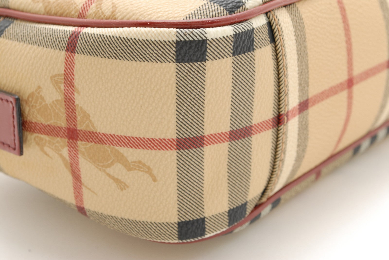 Burberry Nova Shoulder Bag - Red, Leather and PVC Canvas
