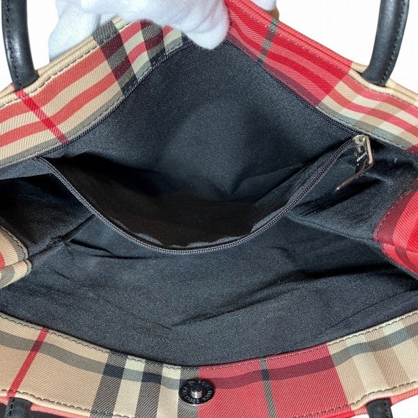 Burberry London Nova Check Handbag - Red, Canvas x Leather