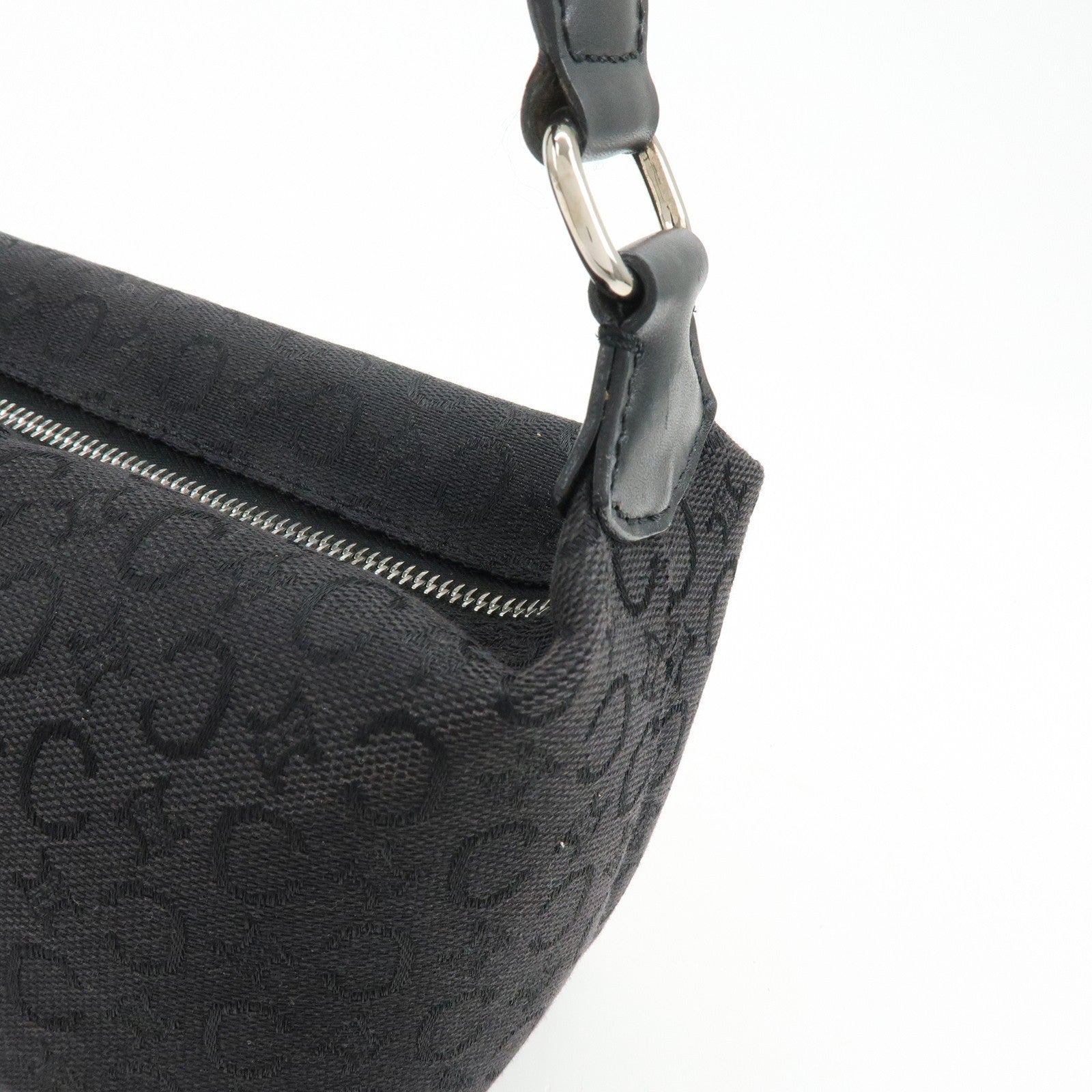 Celine C Macadam Hand Bag - Black, Canvas, Leather
