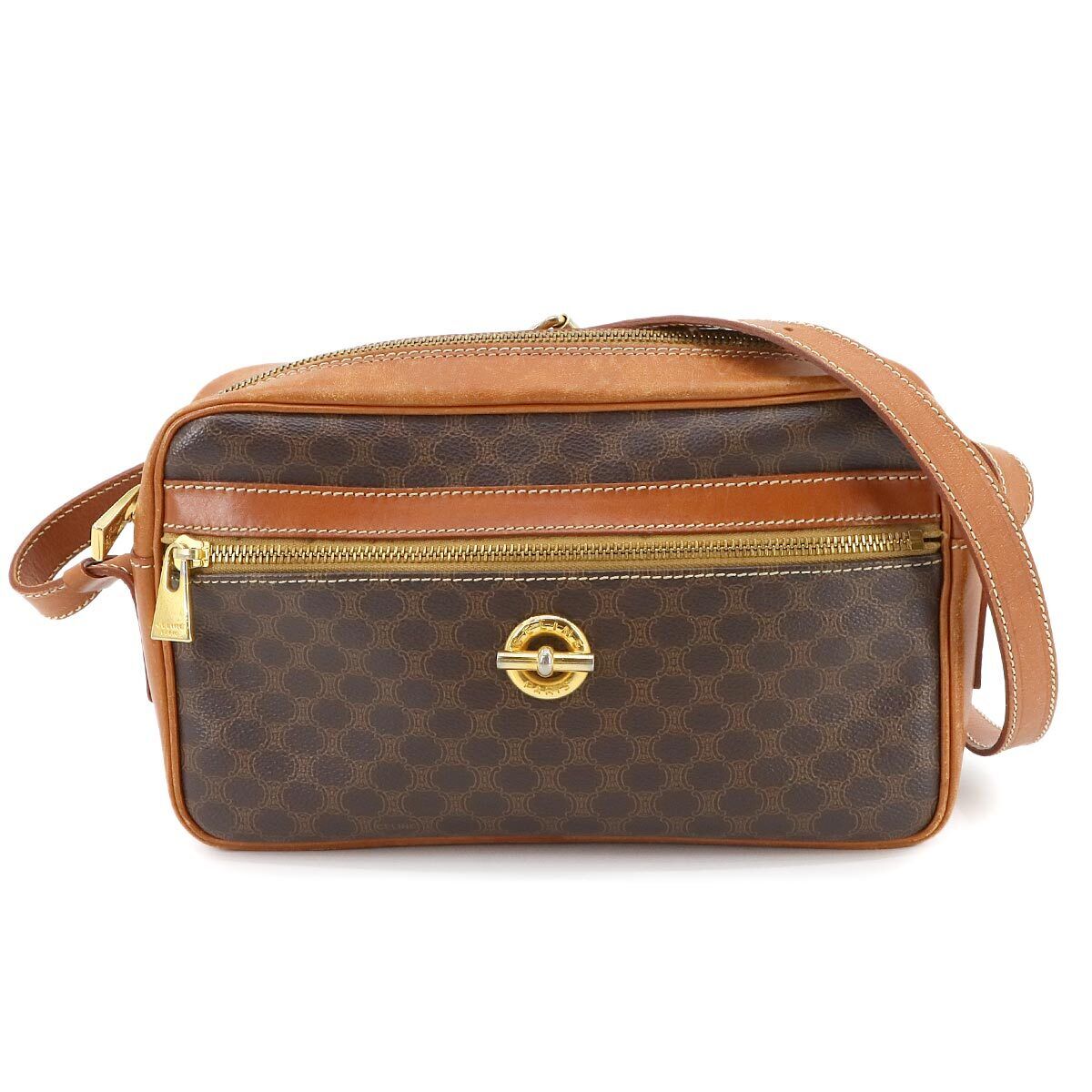 Celine Macadam Shoulder Bag - Brown, PVC Leather