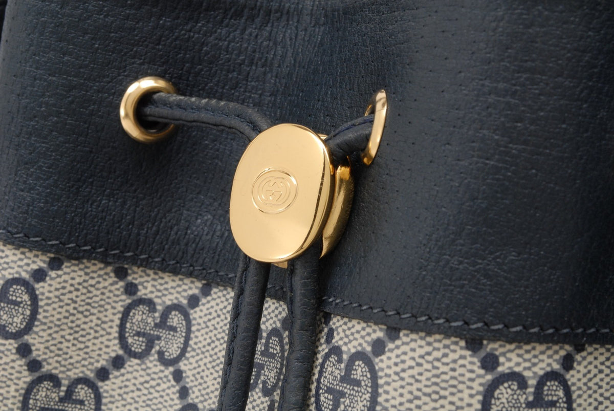 Gucci Sherry Line Shoulder Bag - Navy, PVC Leather