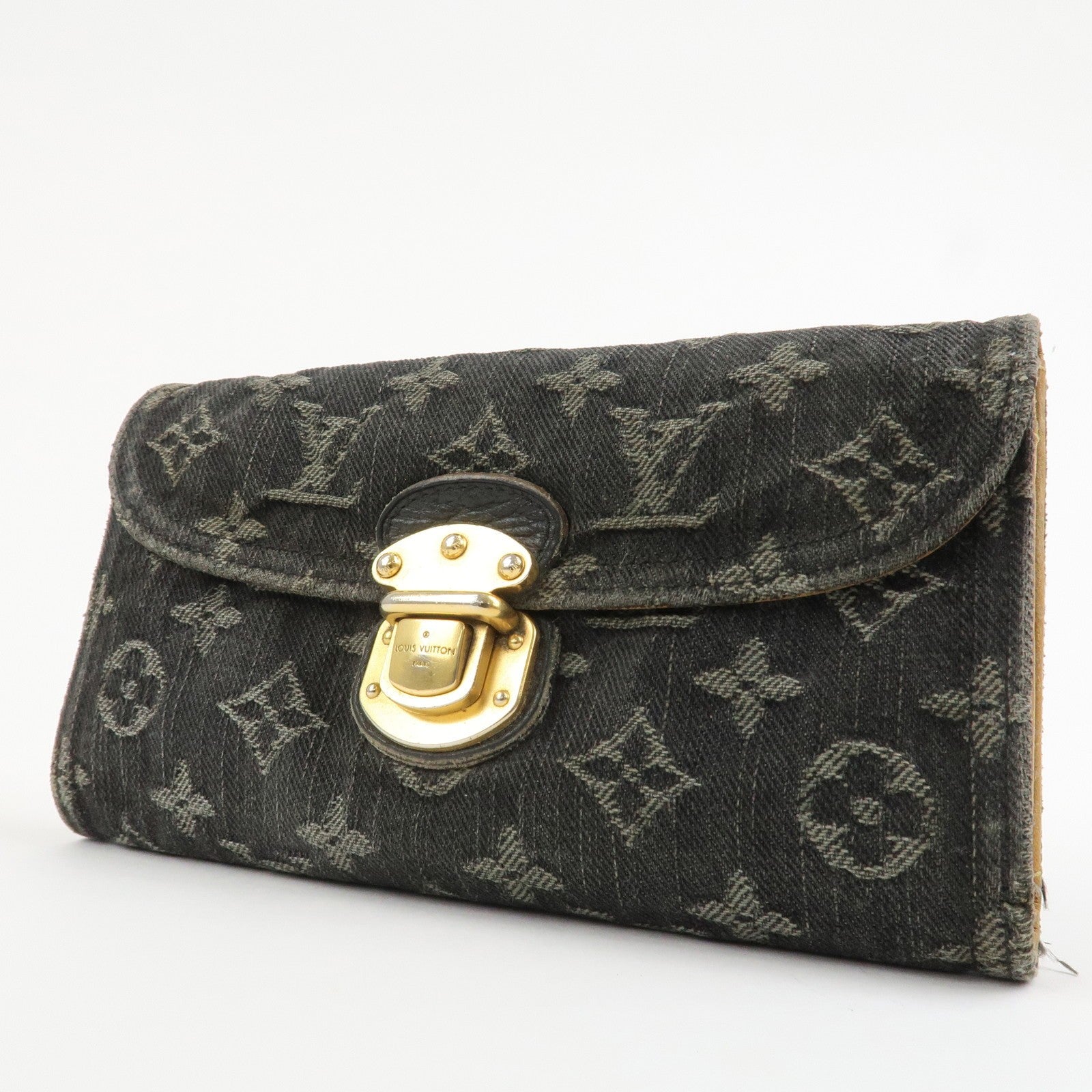 Louis Vuitton Portefeuille Amelia Wallet - Noir, Monogram Denim
