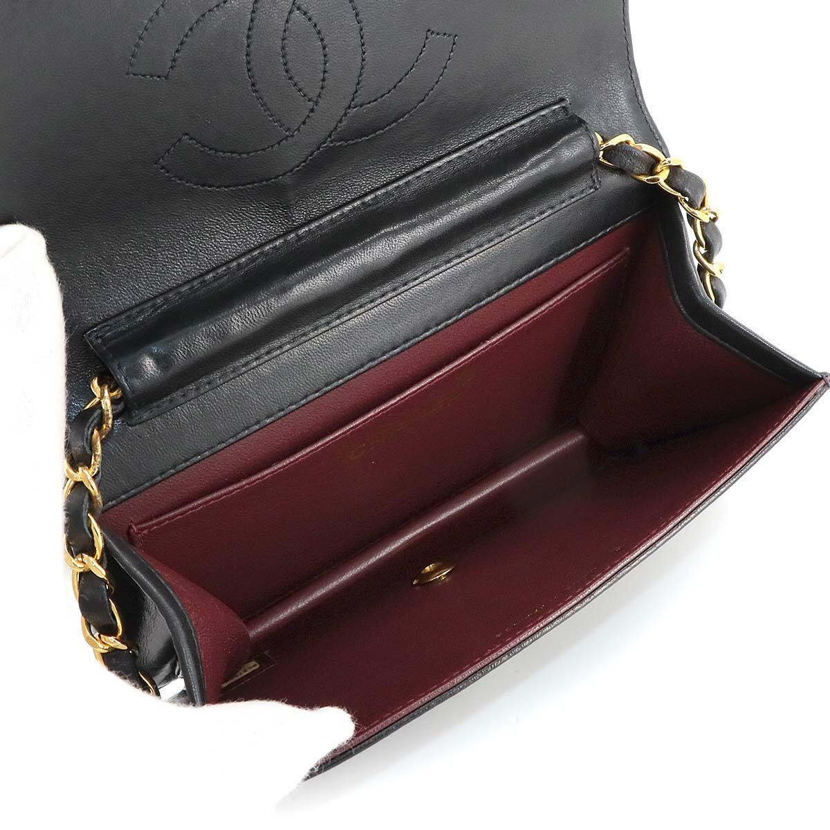 Chanel Matelasse Chain Shoulder Bag - Black, Leather