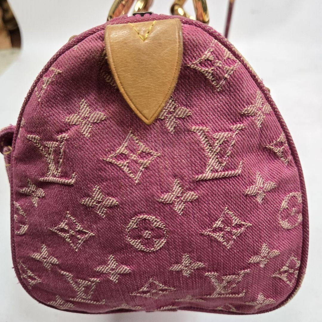 Louis Vuitton Monogram Denim Neo Speedy Handbag - Pink x Beige, Denim Leather