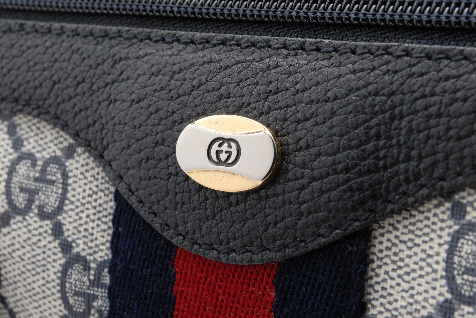 Gucci GG Web Boston Bag - Navy, PVC Leather