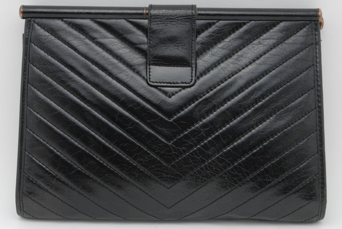 Saint Laurent Yves Saint Laurent Clutch Bag - Black, Leather