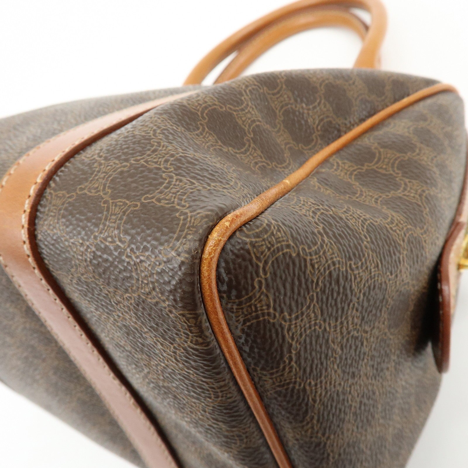 Celine Macadam Logo 2Way Boston Hand Bag - Brown, PVC Leather