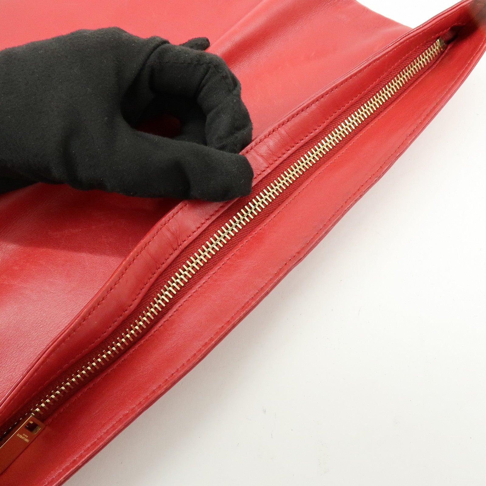 Saint Laurent Paris Clutch Bag - Red, Leather