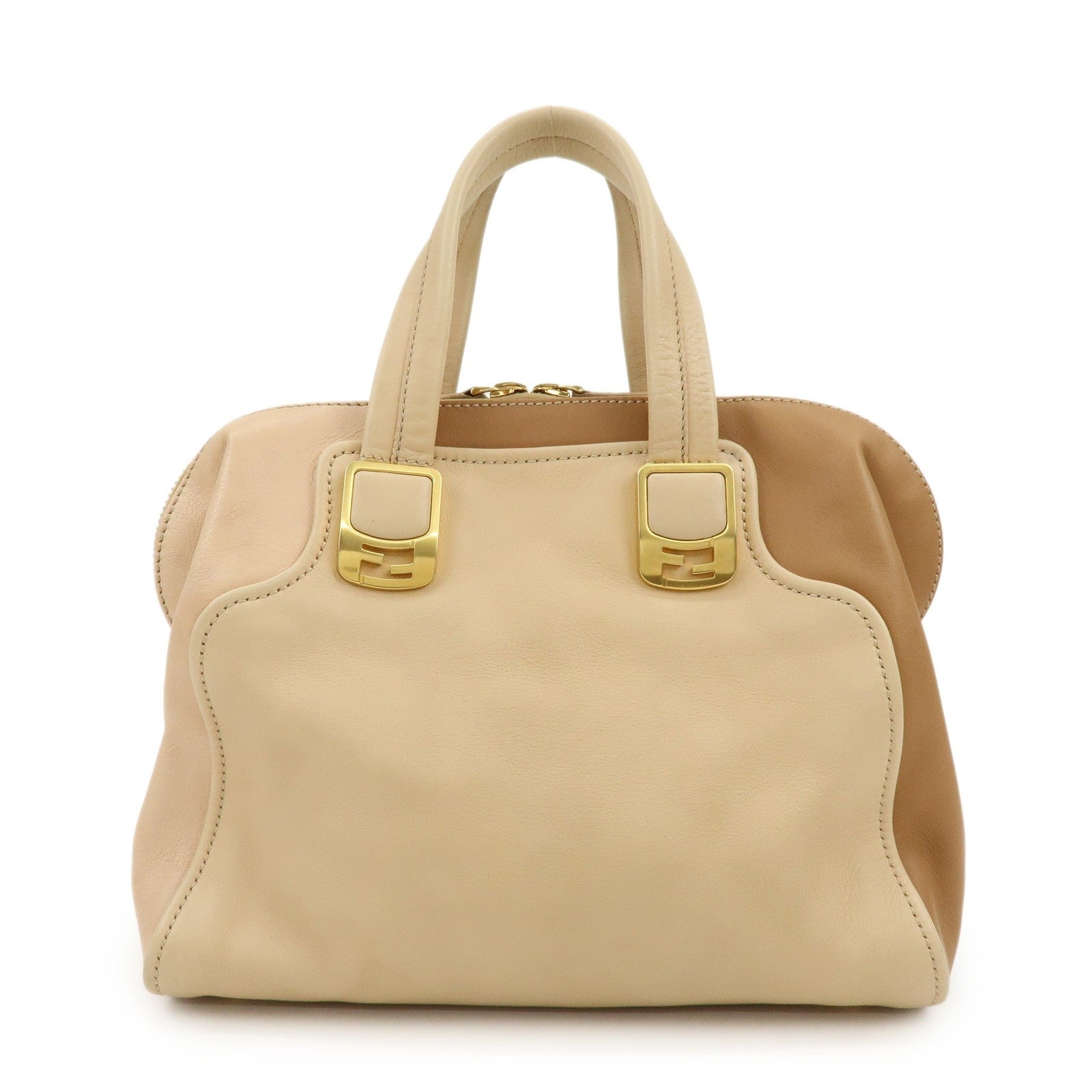 Fendi Hand Bag - Beige, Leather