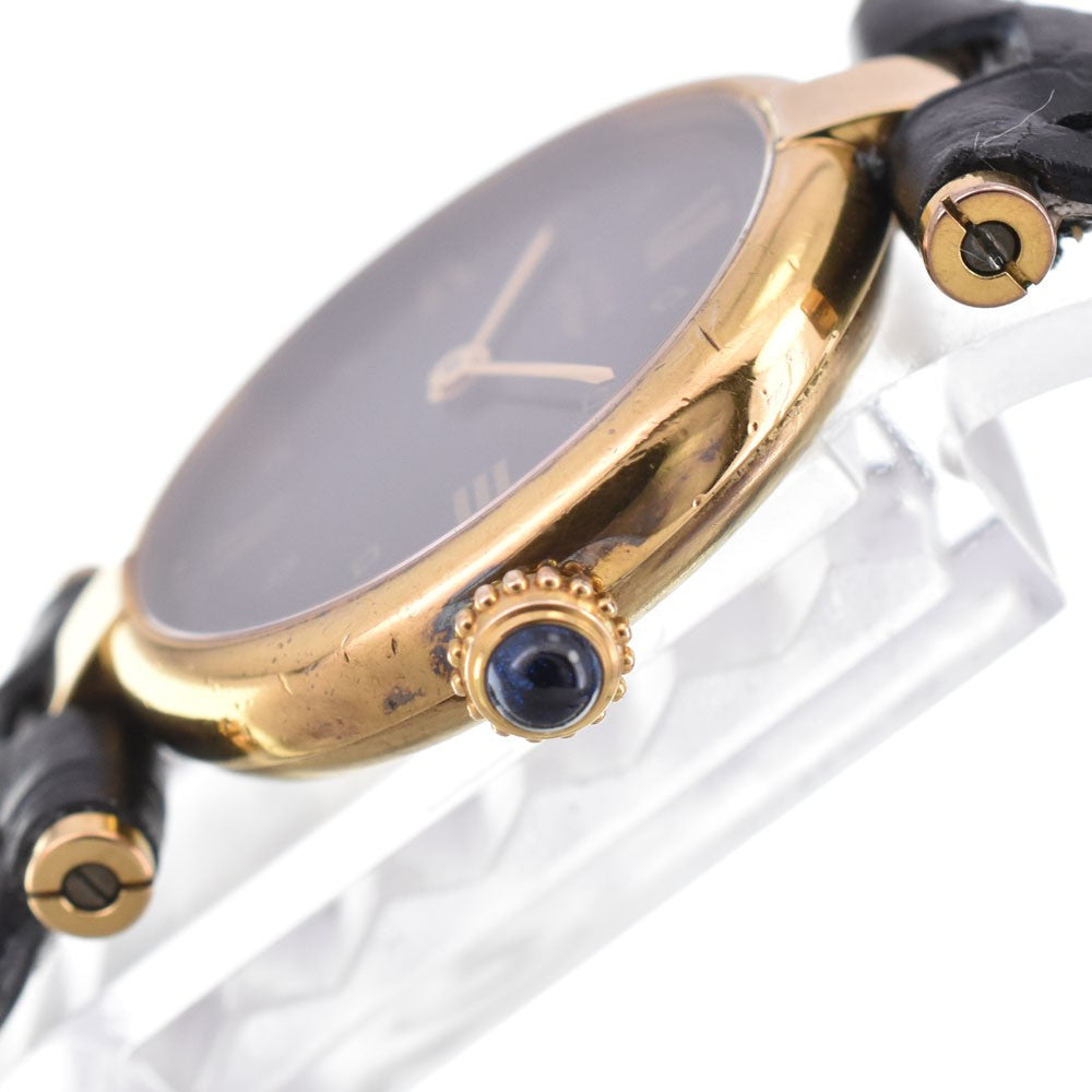 Cartier Must Vendome Vermeil SM 590004 Wristwatch - Black, Leather