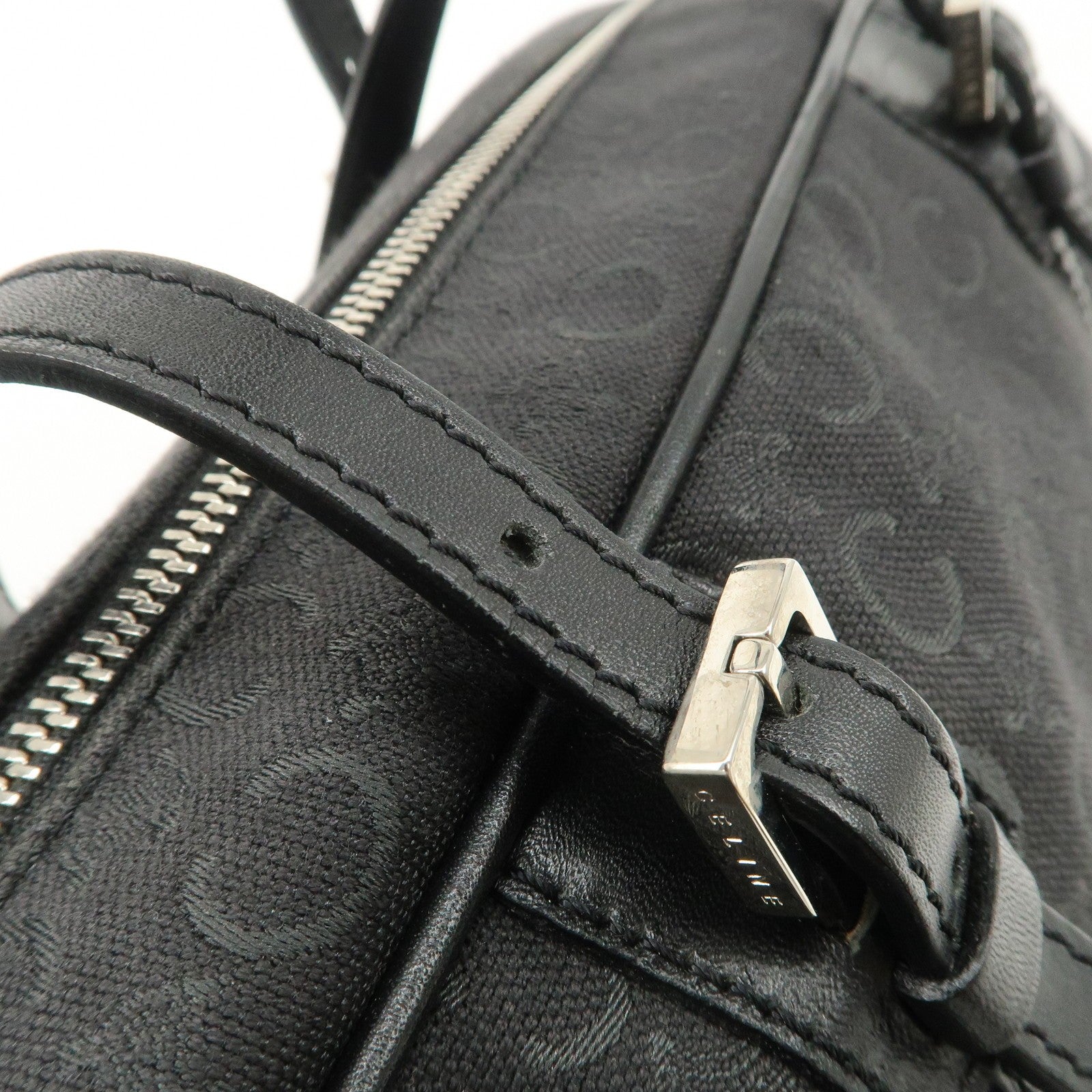 Celine C Macadam Mini Boston Bag - Black, Canvas