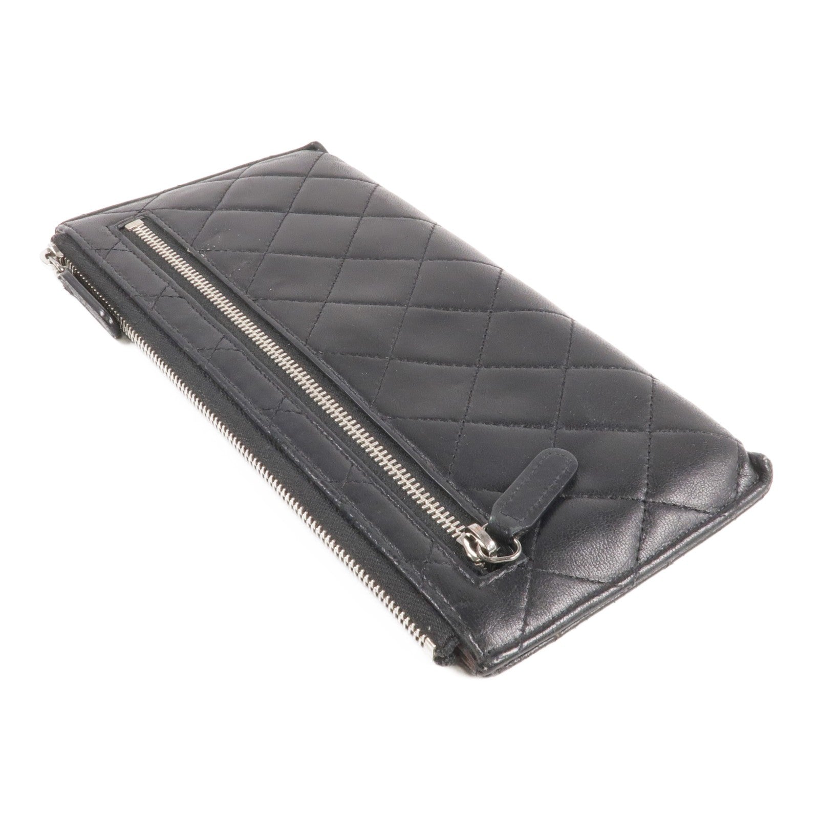 Chanel CC SHW Long Wallet - Black, Lambskin Leather