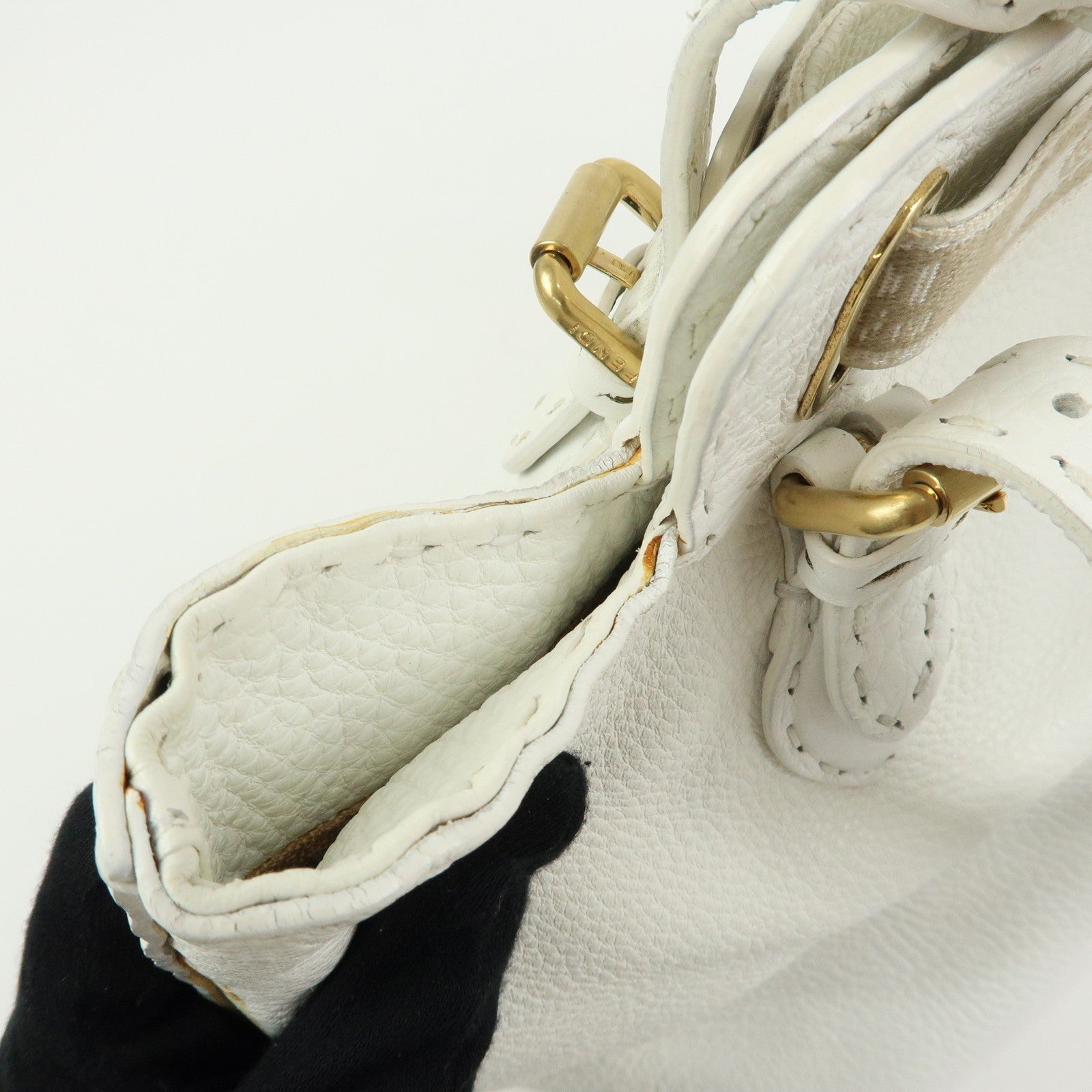 Fendi Hand Tote Bag - White, Leather