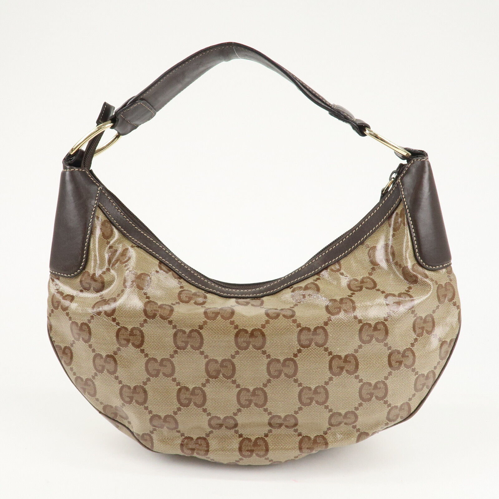 Gucci Shoulder Bag - Beige/Brown, GG Crystal Leather